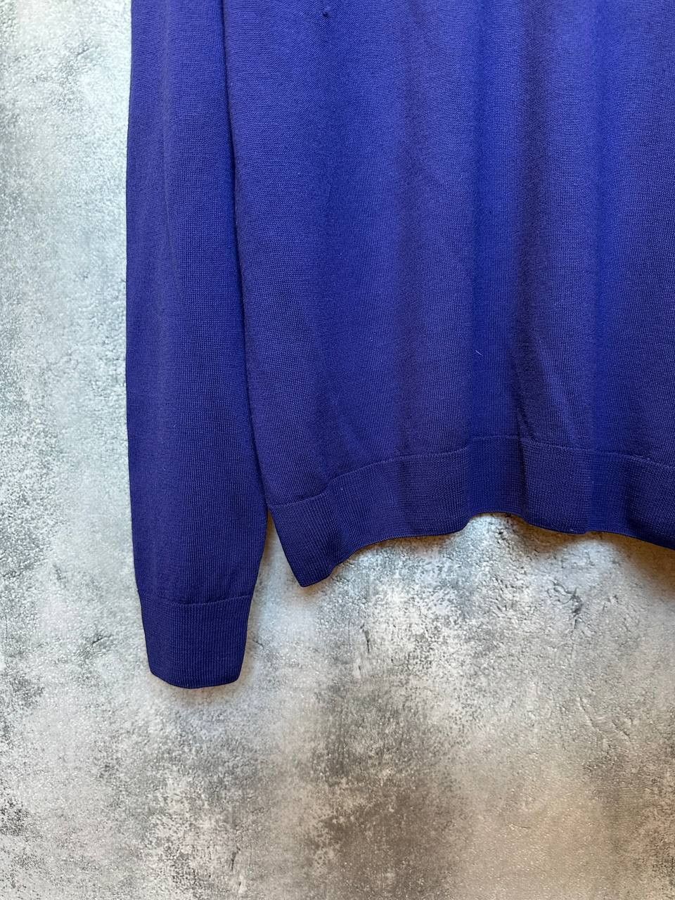 Sunspel Sunspel Merino Wool Sweater V-Neck Vintage Jumper Purple LS Size US XXL / EU 58 / 5 - 7 Thumbnail