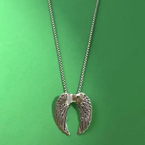 Japanese Brand Titanium Steel Angel Wings Pendant Necklace for Men Women Size ONE SIZE - 1 Thumbnail