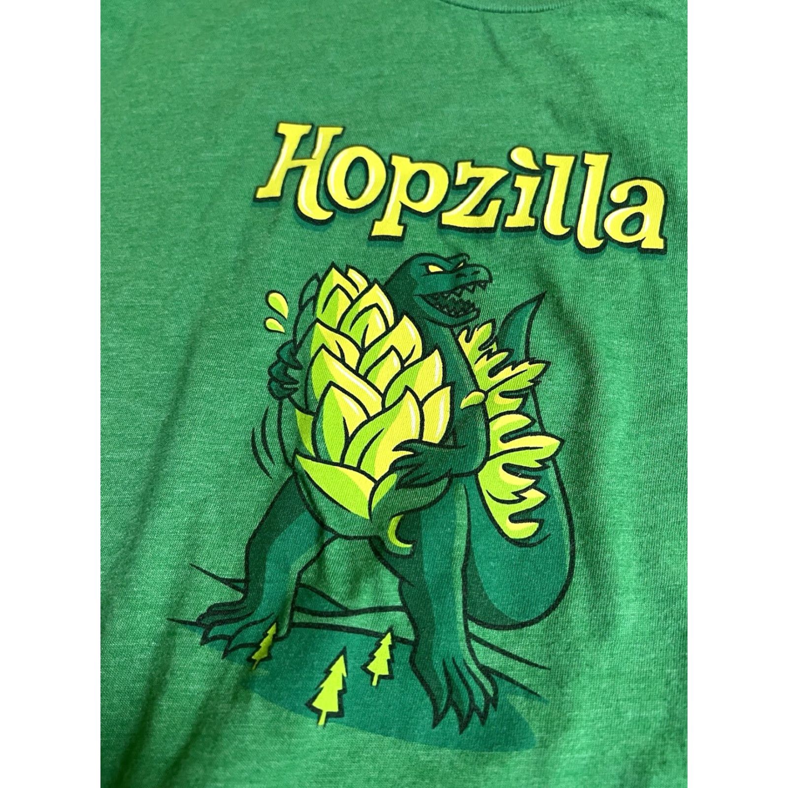 Next Level Mens T-Shirt Green Beer Lawson's Hopzilla Vermont Dino M Short Sleeve Crew Neck Medium Size US M / EU 48-50 / 2 - 3 Thumbnail