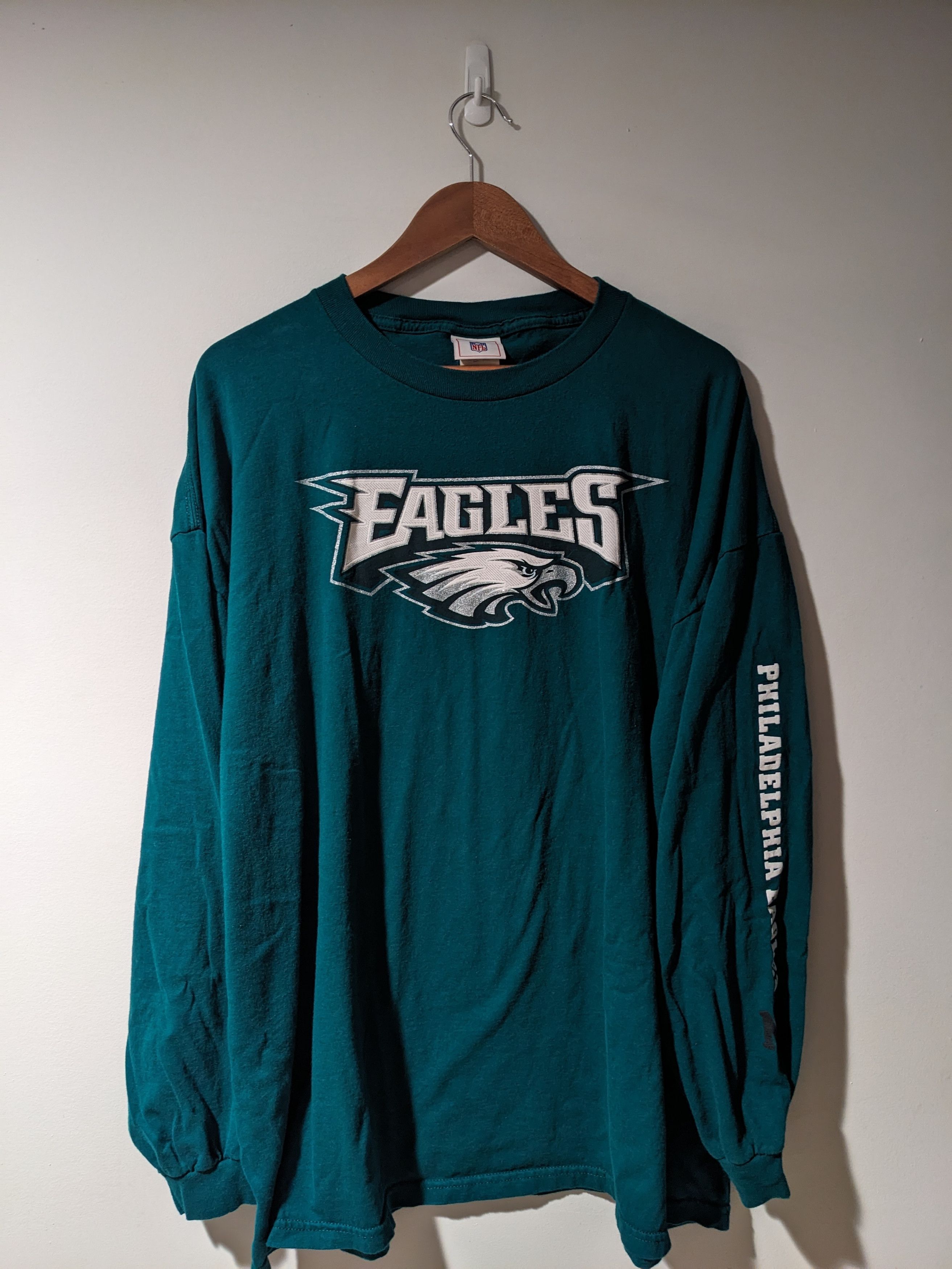 NFL × Vintage Vintage 90s Philadelphia Eagles NFL Long Sleeve T-Shirt Size US XXL / EU 58 / 5 - 1 Thumbnail