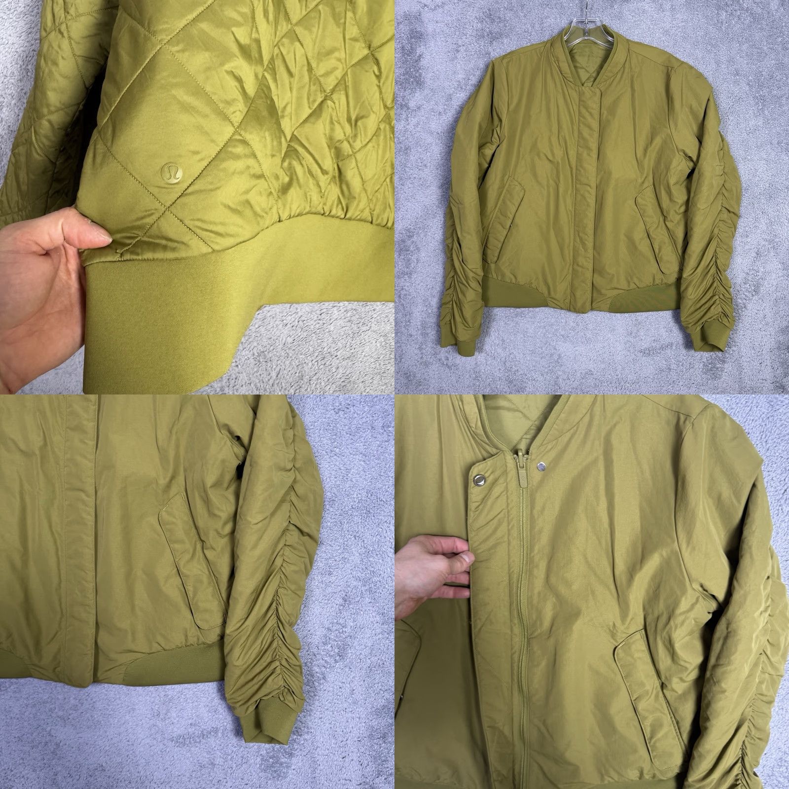 Lululemon Lululemon Bomber Jacket Reversible Puffer Womens 12 Lightweight Glyde Navy Green Size XL / US 12-14 / IT 48-50 - 9 Thumbnail