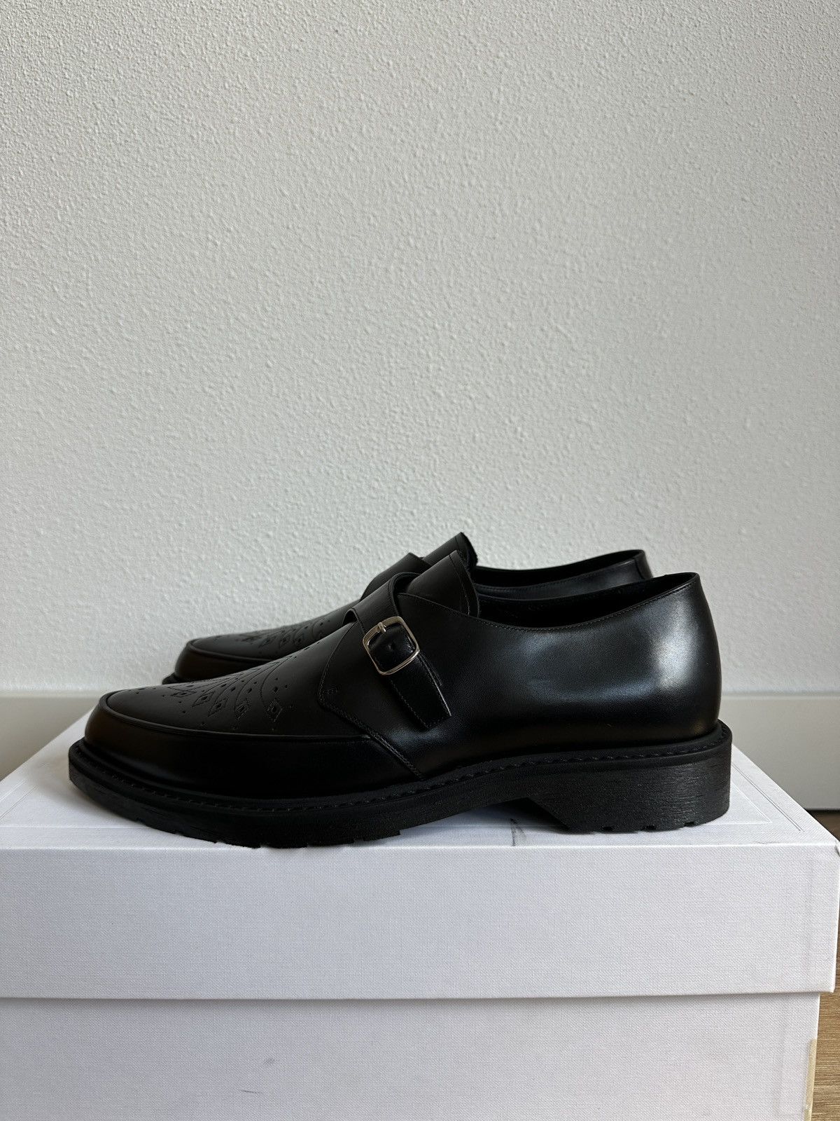 Celine × Hedi Slimane Celine Creepers buckle derby leather black Size US 8 / EU 41 - 1 Thumbnail