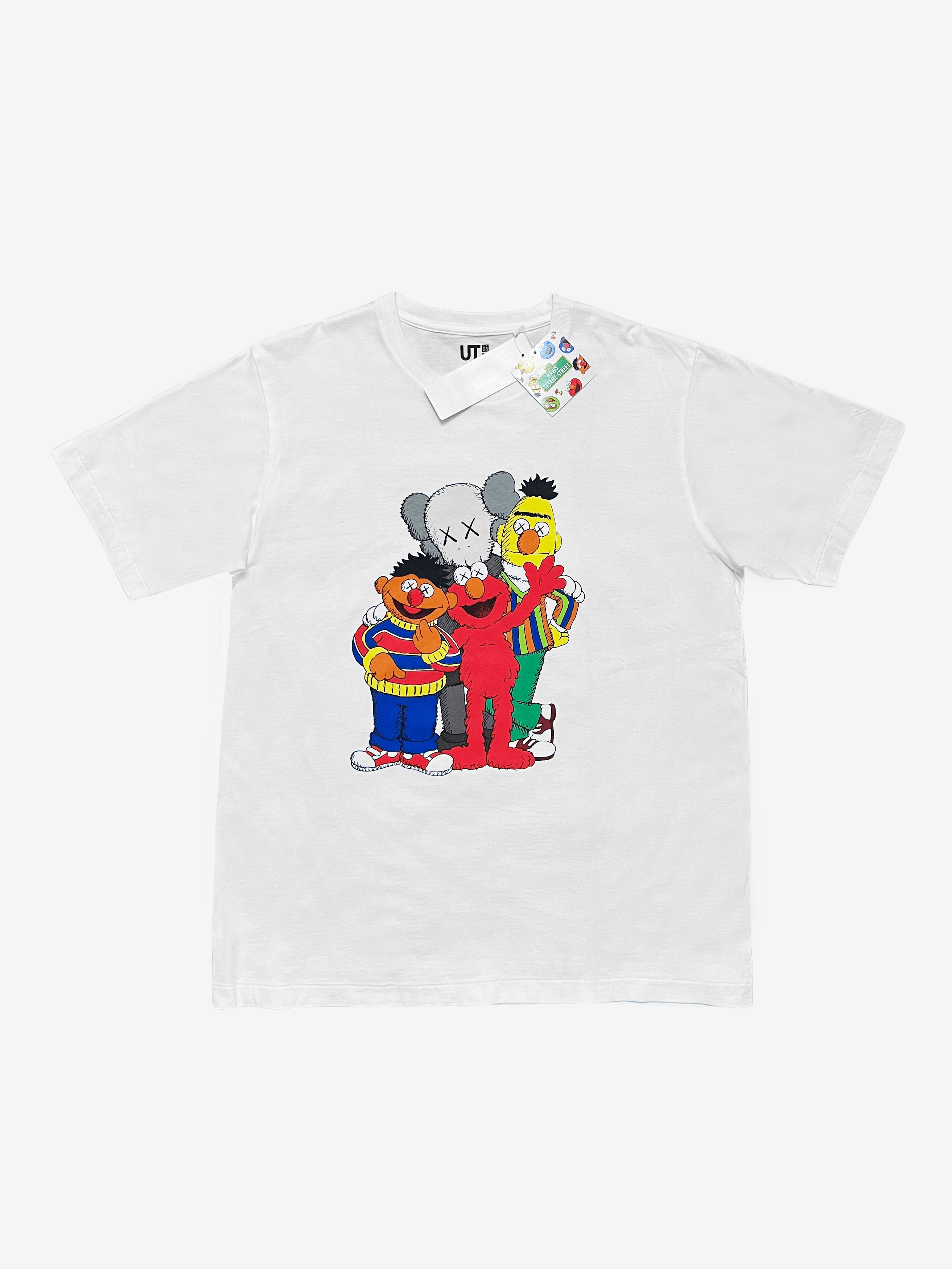 KAWS x Uniqlo x Sesame Street White Group Tee
