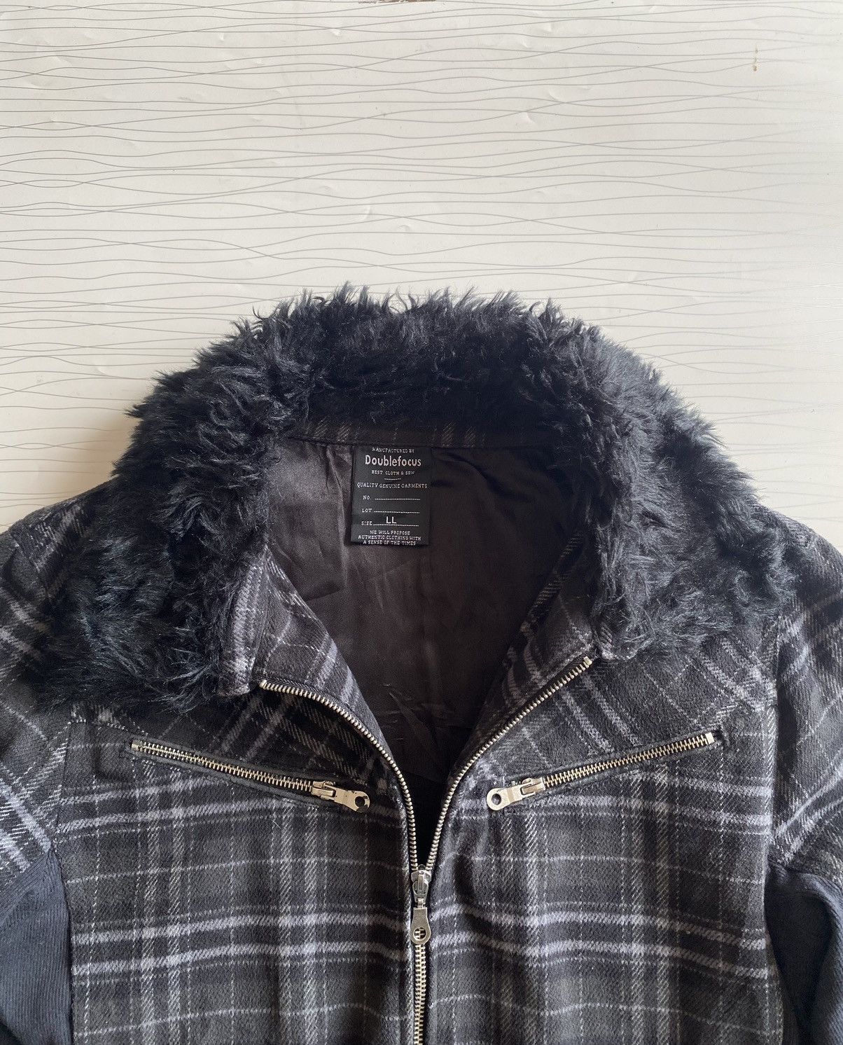 If Six Was Nine × Japanese Brand × Seditionaries Double Focus Grey Tartan Fur Neck Punk Style Wool Jacket Size US L / EU 52-54 / 3 - 9 Thumbnail