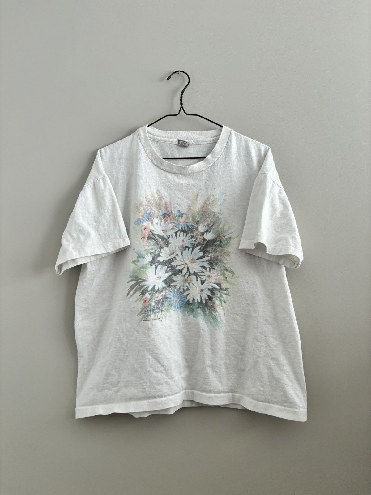 Vintage Vintage Flower art tee 90s Size L / US 10 / IT 46 - 1 Thumbnail