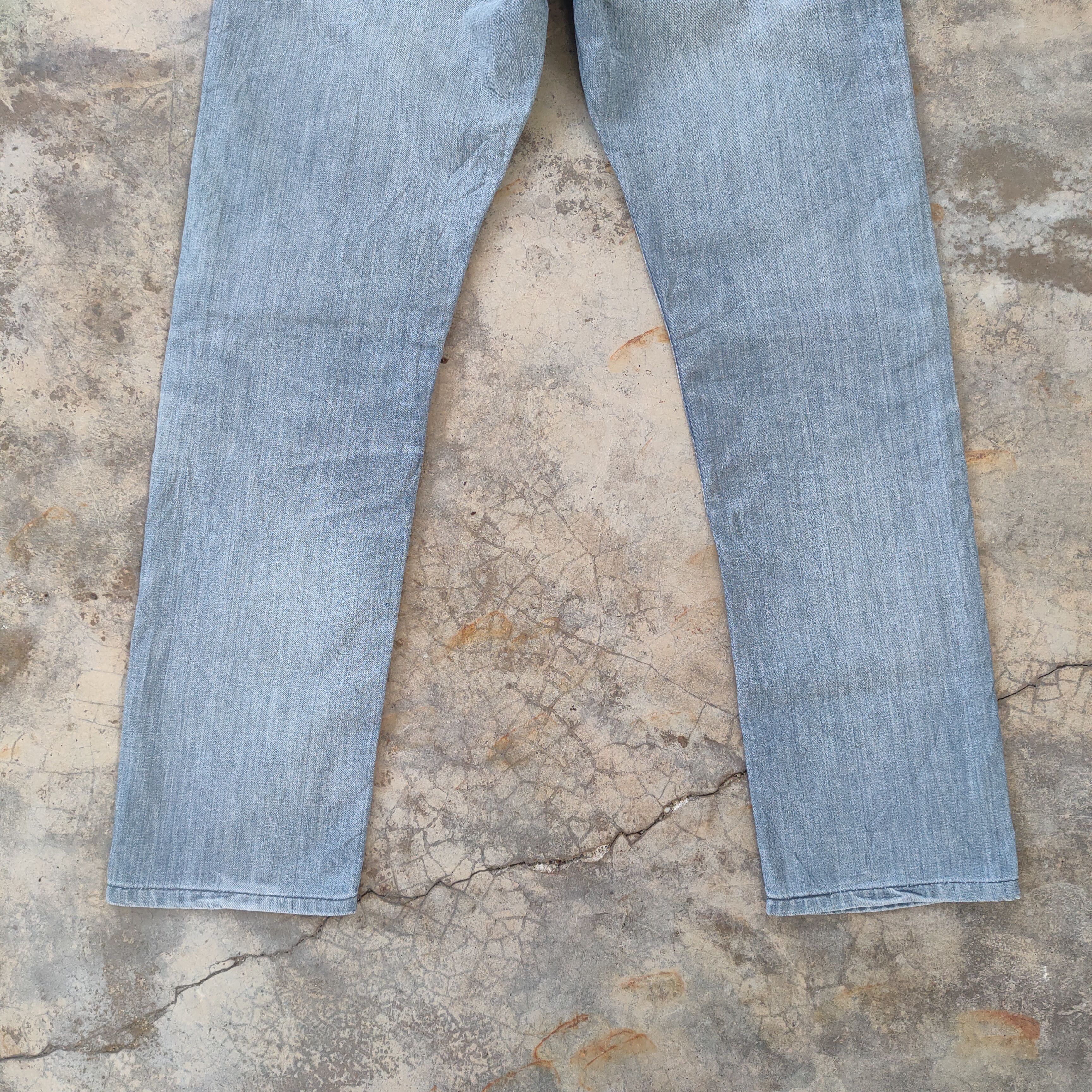 Black Label × Jean VINTAGE BACK NUMBER FADED RIPPED JEANS DENIM PANTS Size US 35 - 12 Thumbnail