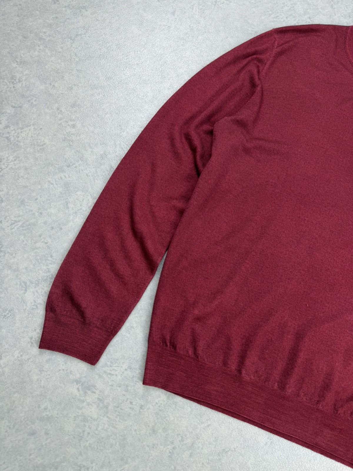 Zanieri Zanieri Crew Neck Sweater XL 54 Wool Cashmere Burgundy Men’s Size US L / EU 52-54 / 3 - 3 Thumbnail