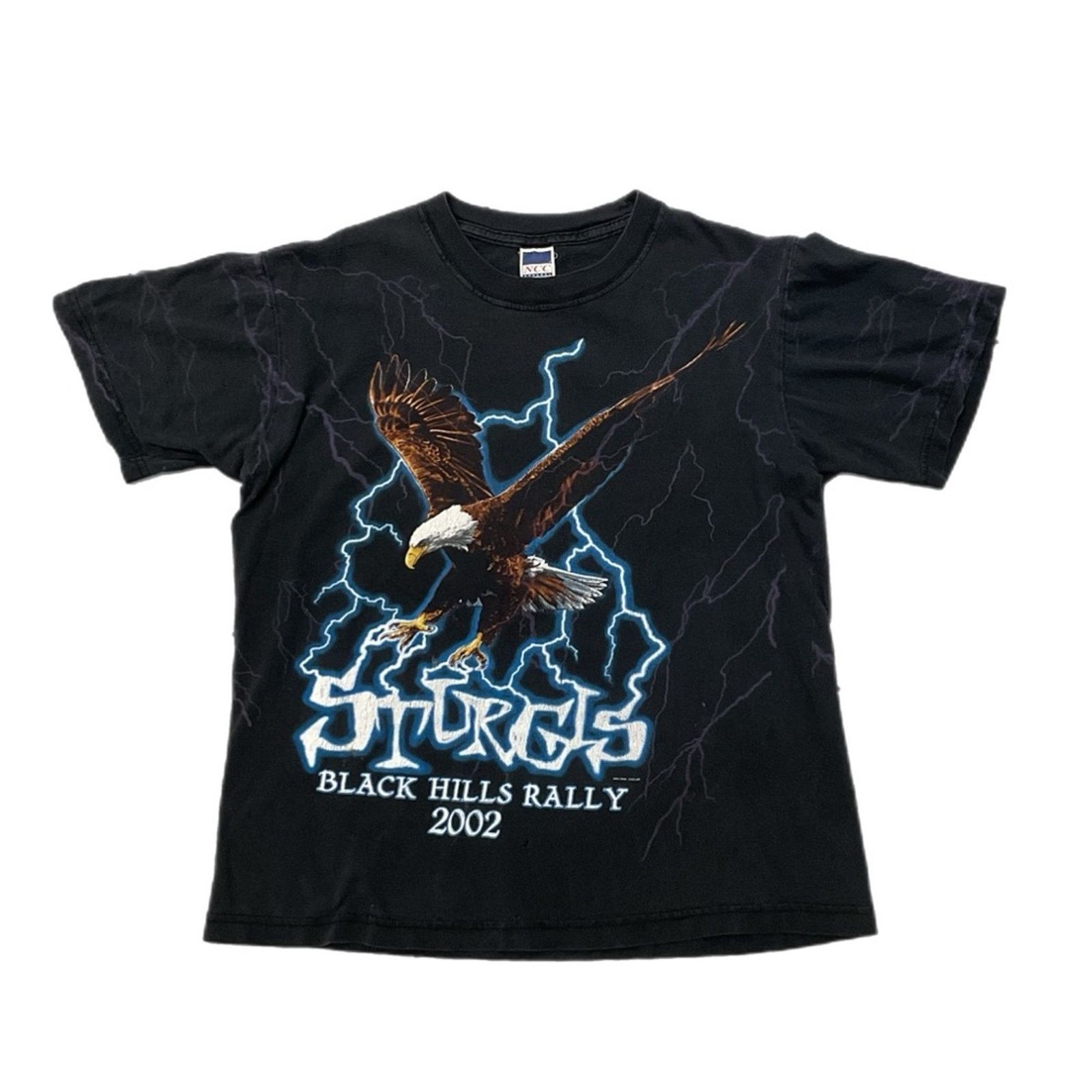 Vintage 2002 NCC Sturgis Lightning Eagle Black Hills Rally T-Shirt Size US M / EU 48-50 / 2 - 1 Thumbnail