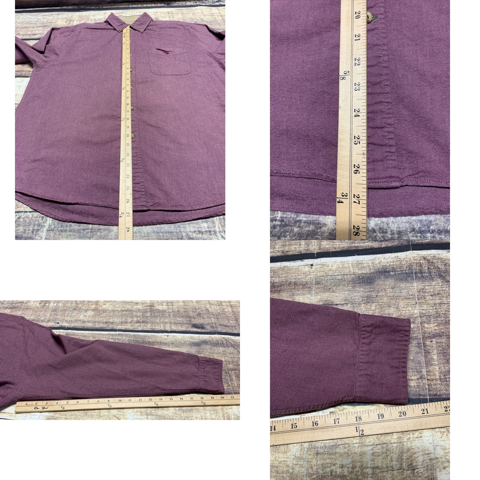 Vintage Field & Stream Mens Long Sleeve Button-Down Shirt XL Mauve Light Purple Heavy Casual Workwear Purple Cotton Solid Shirt Mens XL Size US XL / EU 56 / 4 - 8 Thumbnail