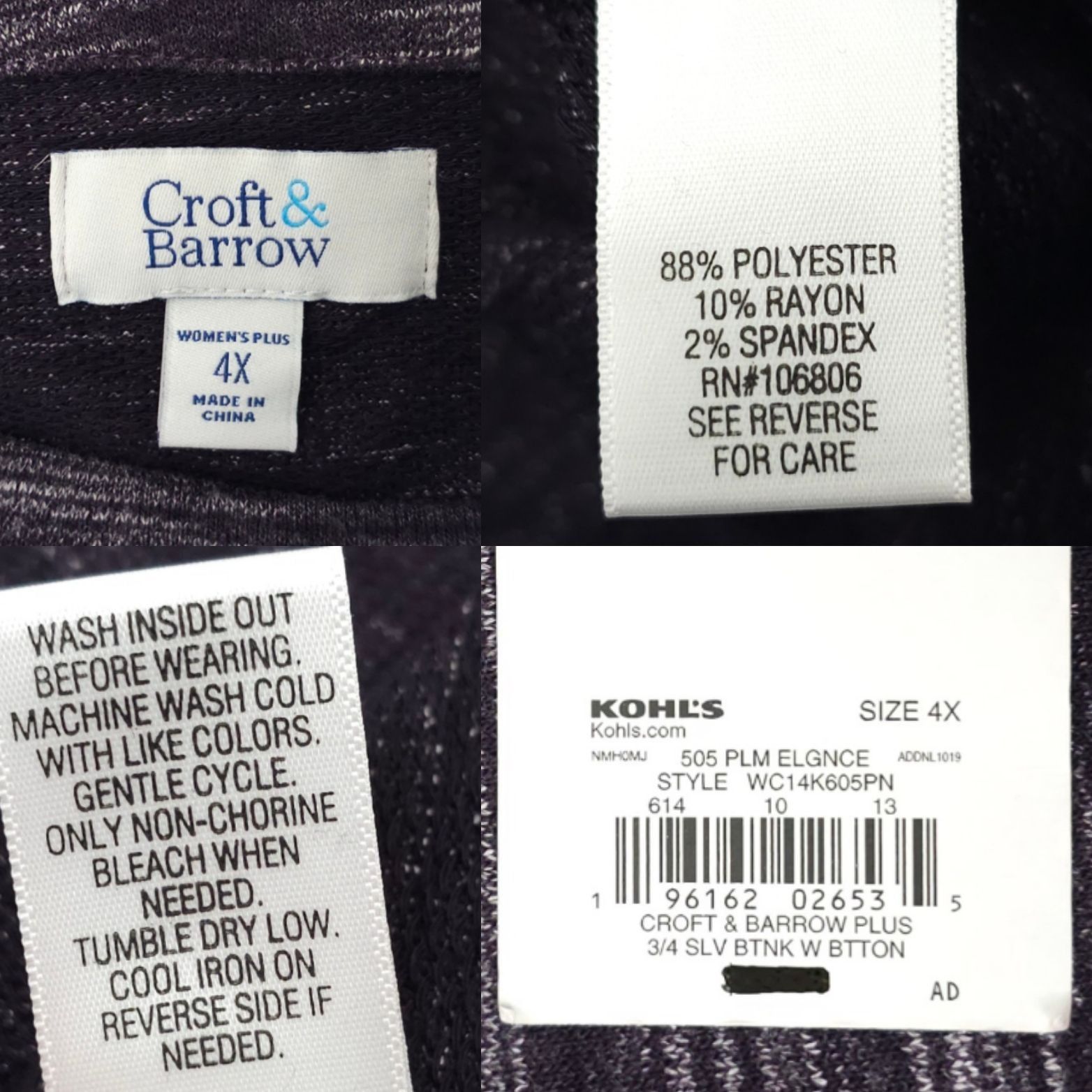 Croft & Barrow Croft & Barrow Marled Knit Tunic Top 4X Plus Boatneck Size 4XL / US 24-26 - 7 Thumbnail
