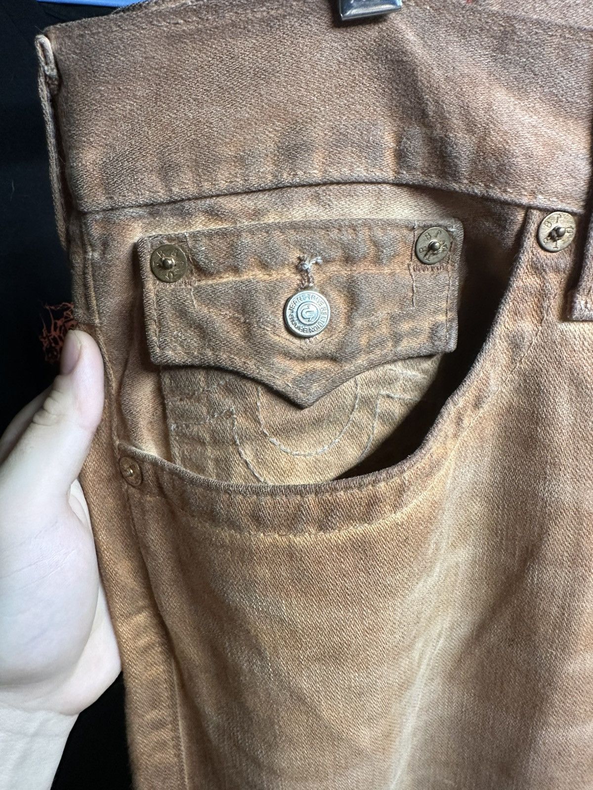 True Religion × Vintage Vintage Orange Dyed True Religion Jeans (Read Description) Size US 38 / EU 54 - 4 Thumbnail