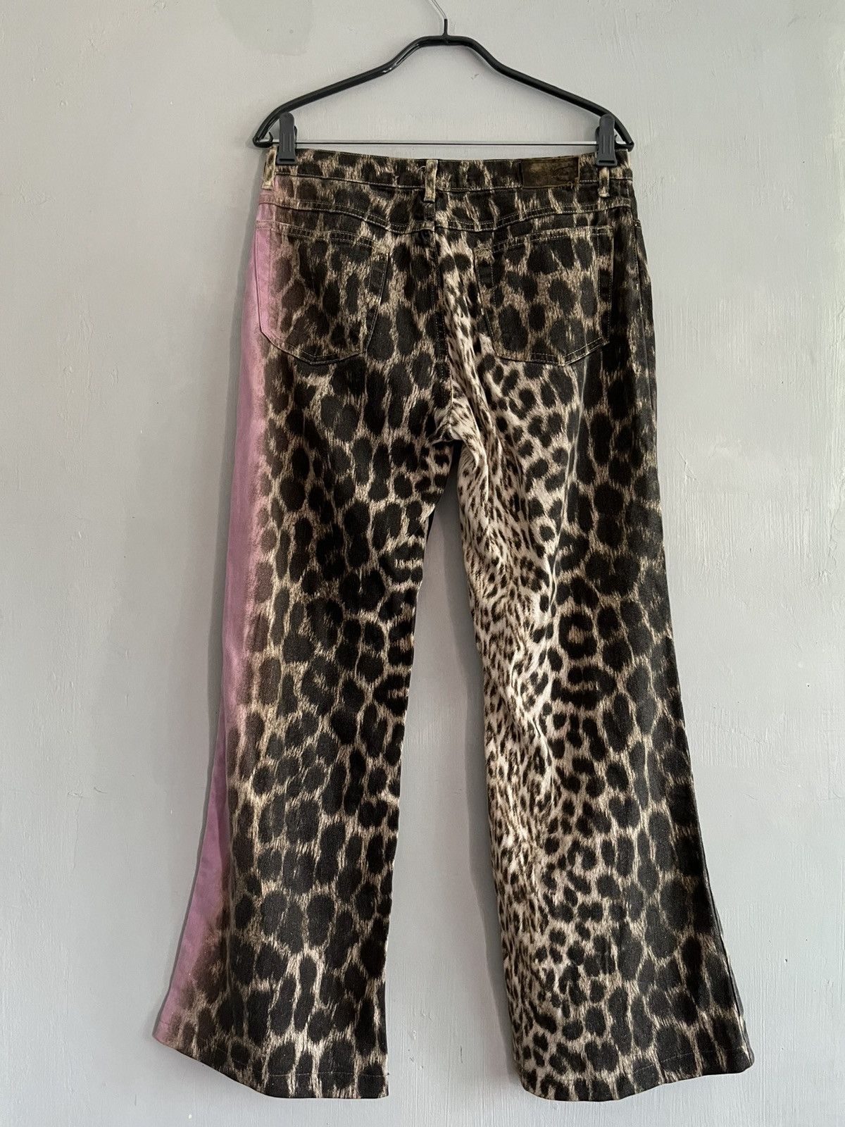 Roberto Cavalli Just Cavalli Leopard Print & Pink Bootcut Pants Size 30" / US 8 / IT 44 - 2 Thumbnail