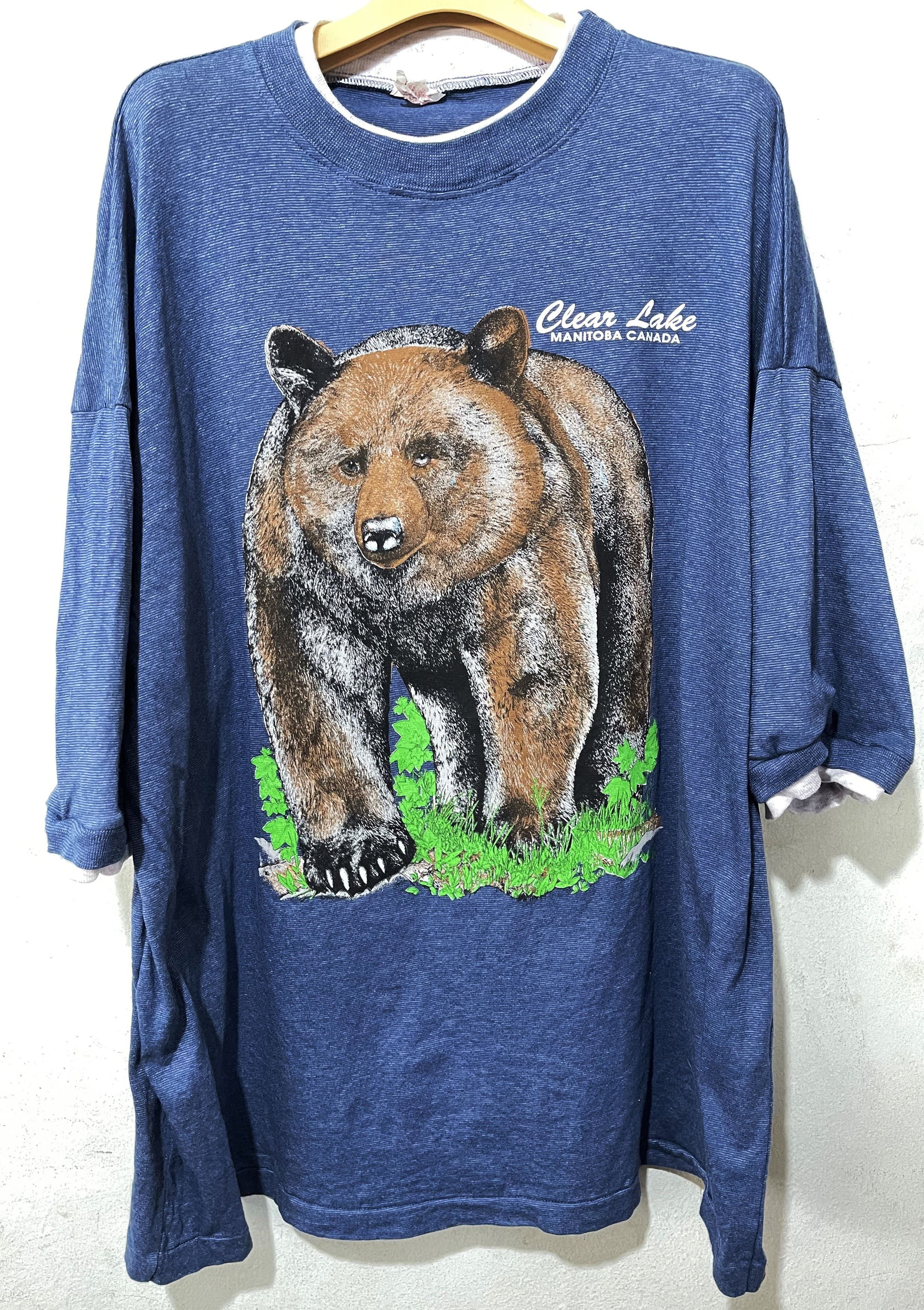 Vintage Vintage 90s Bear Striped Shirt Size US XXL / EU 58 / 5 - 1 Thumbnail