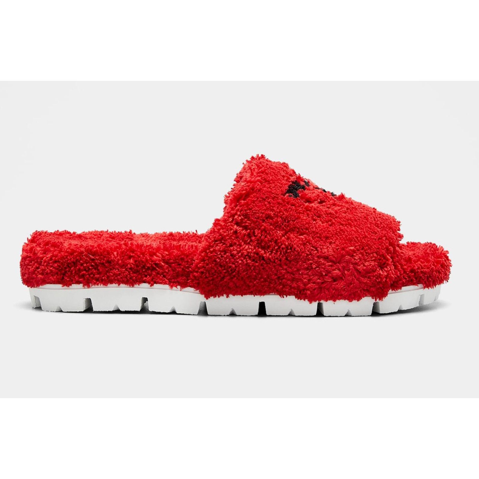 Prada Prada Terry Cloth Roso Red Black Logo Slide Sandal Rubber Size US 6 / IT 36 - 1 Thumbnail