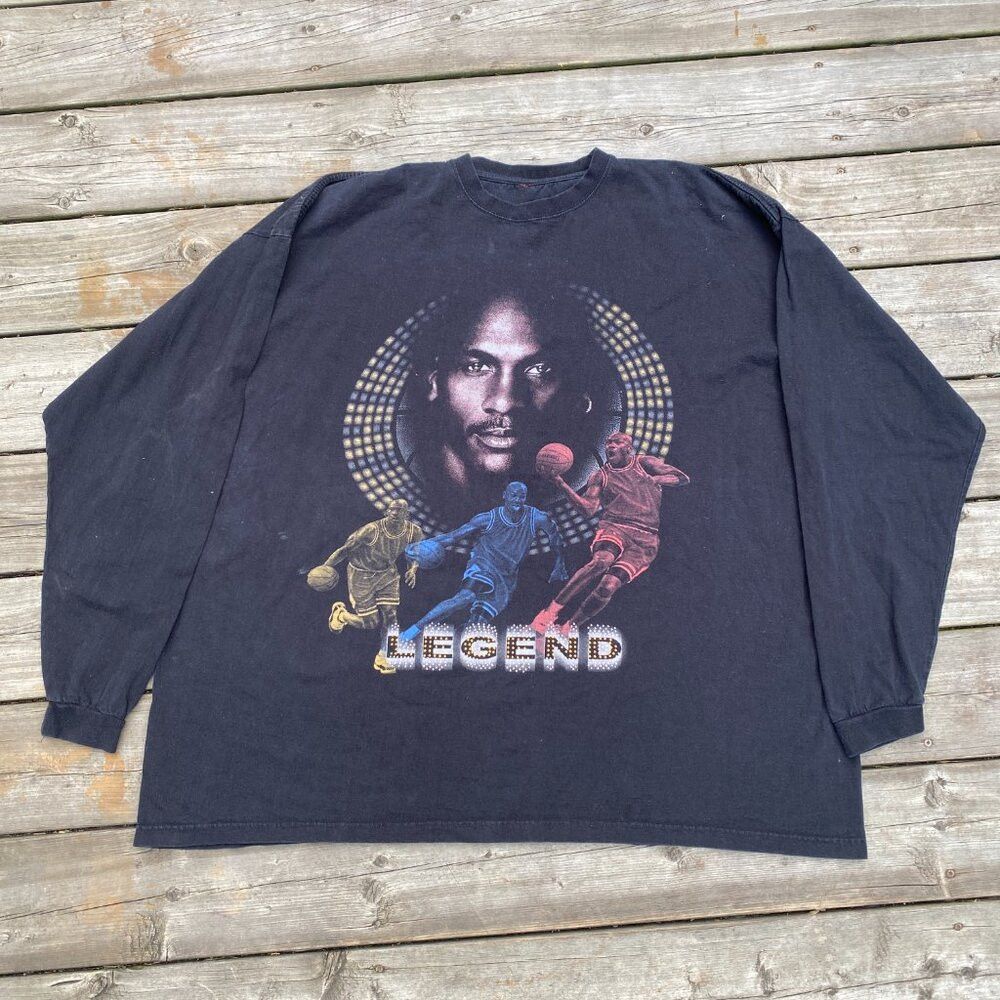 Jordan Brand × Vintage Vintage 90s Y2K Michael Jordan Legend Rap Shirt XXXL Size US XXL / EU 58 / 5 - 2 Thumbnail