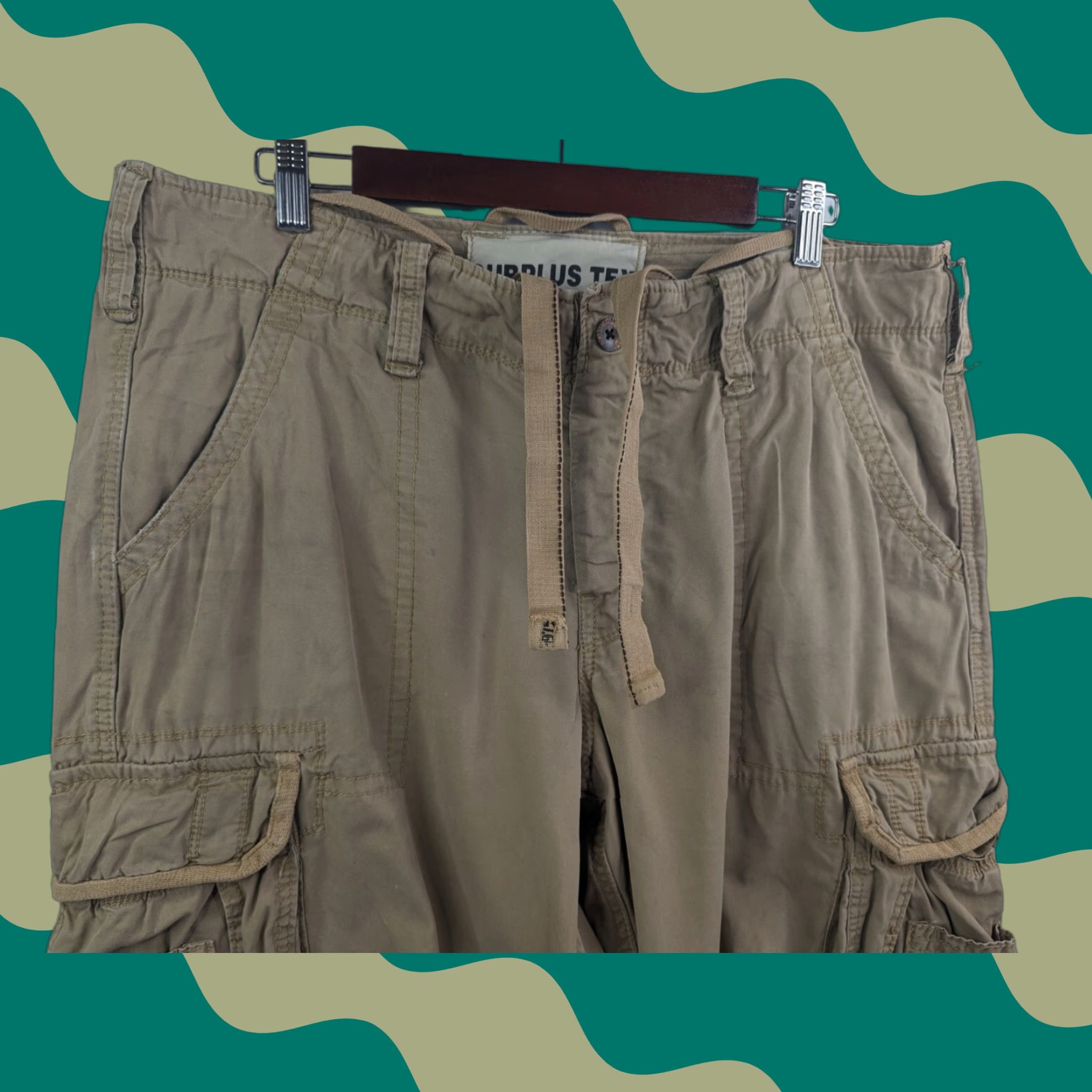 Vintage VINTAGE Surplus Tex Raw Mens XL Pants Trousers Cargo Combat Beiges Coyote 31in Inseam Ladies? Wait no gender: Mens. Size US 36 / EU 52 - 1 Thumbnail