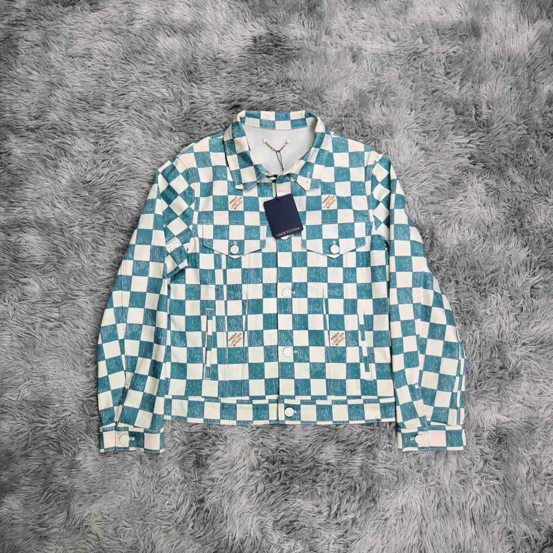 Louis Vuitton Louis Vuitton Green Denim Jacket Size US S / EU 44-46 / 1 - 1 Thumbnail