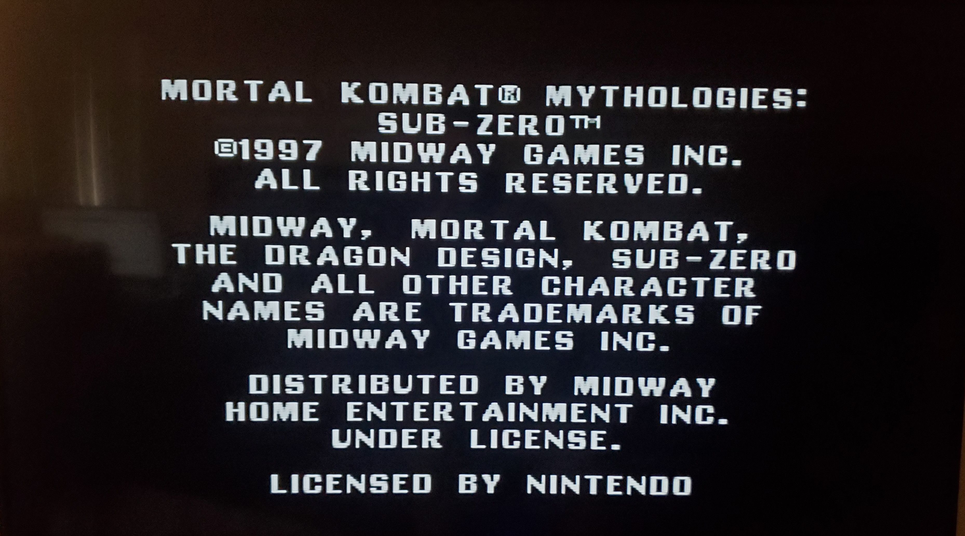 Nintendo Mortal Kombat Sub Zero N64 Nintendo 64 Video Game Size ONE SIZE - 2 Thumbnail