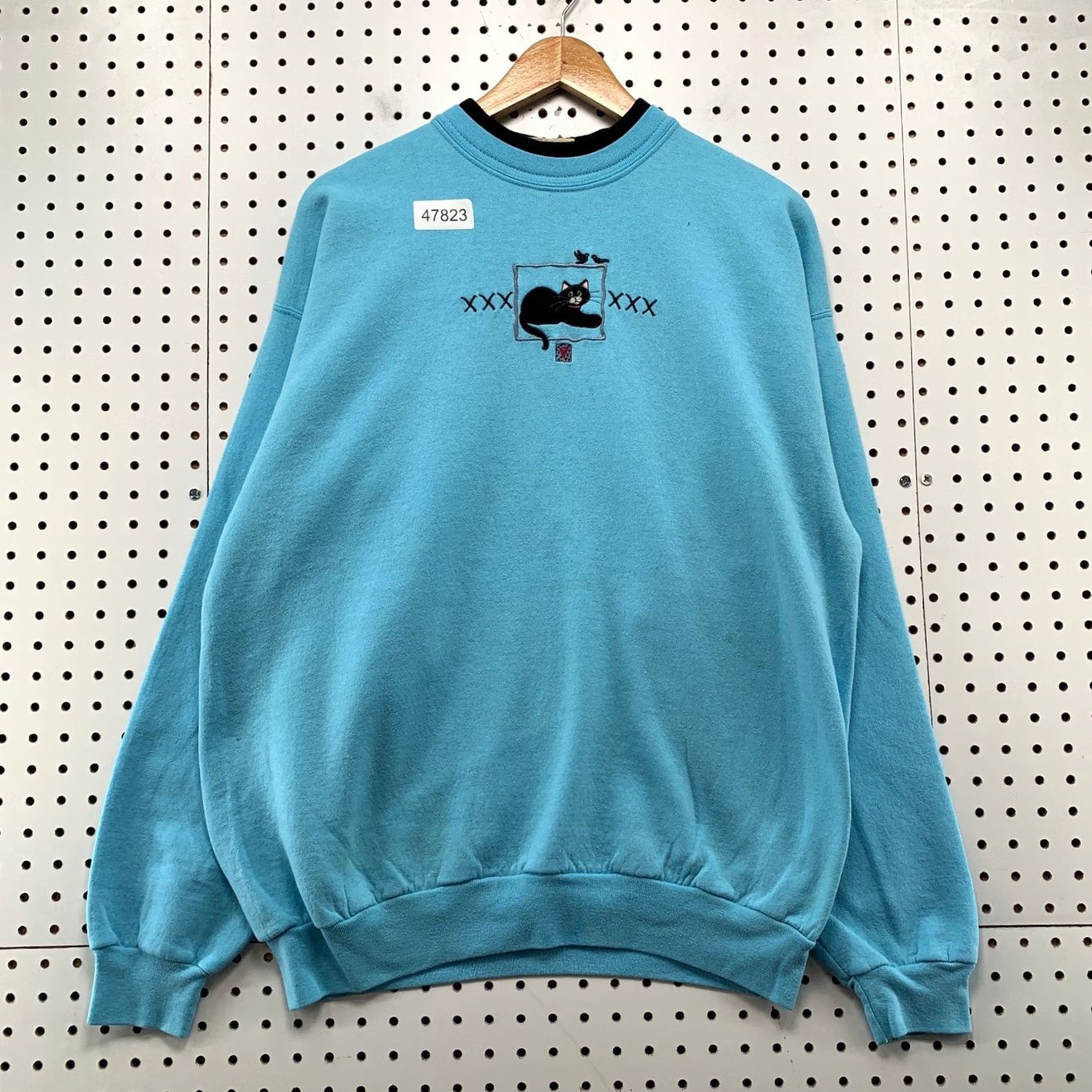 Vintage VINTAGE Top Stitch Cat Sweatshirt Women L Blue Morning Sun Embroidered Kitty 90s Cat Size L / US 10 / IT 46 - 2 Thumbnail