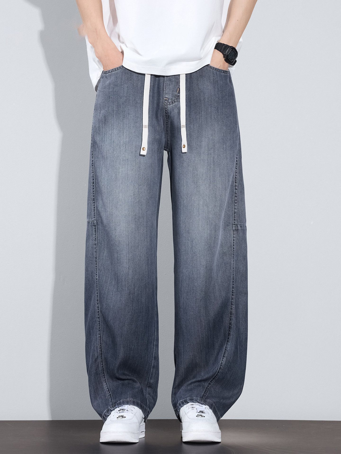 Vintage Men's loose wide-leg casual curved jeans Size US 32 / EU 48 - 1 Thumbnail