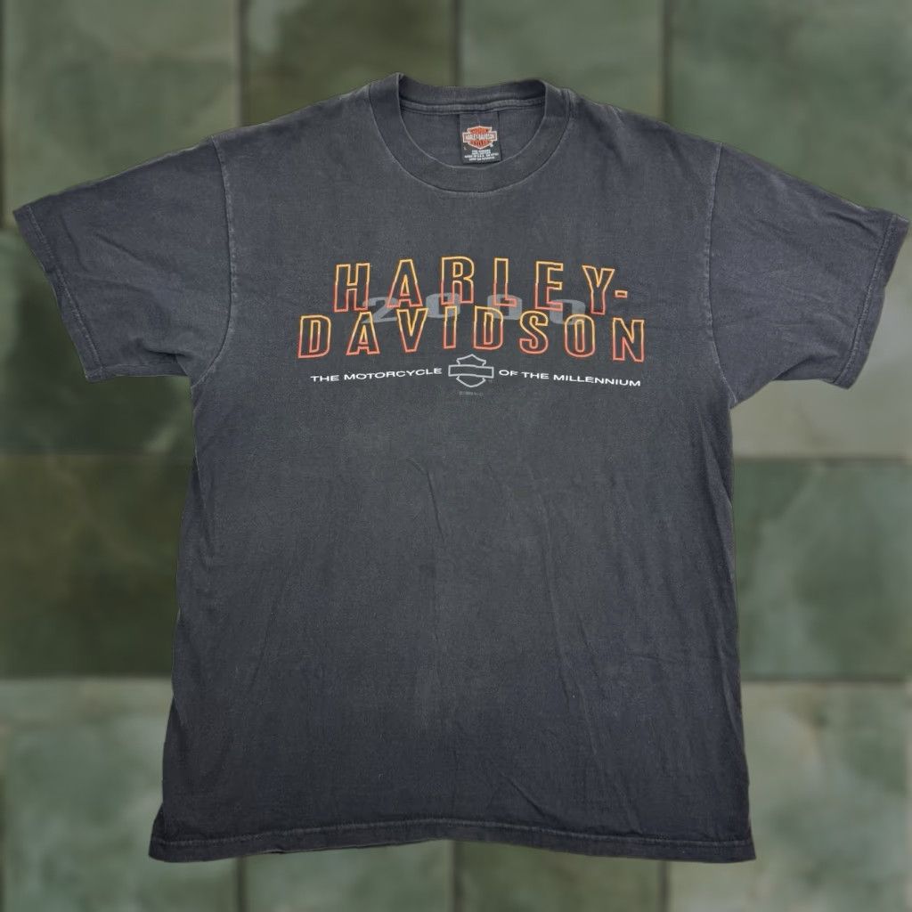 Harley Davidson Vintage Harley-Davidson T Shirt Adult Large Patriot USA Flag Biker Millennium Size US L / EU 52-54 / 3 - 1 Thumbnail