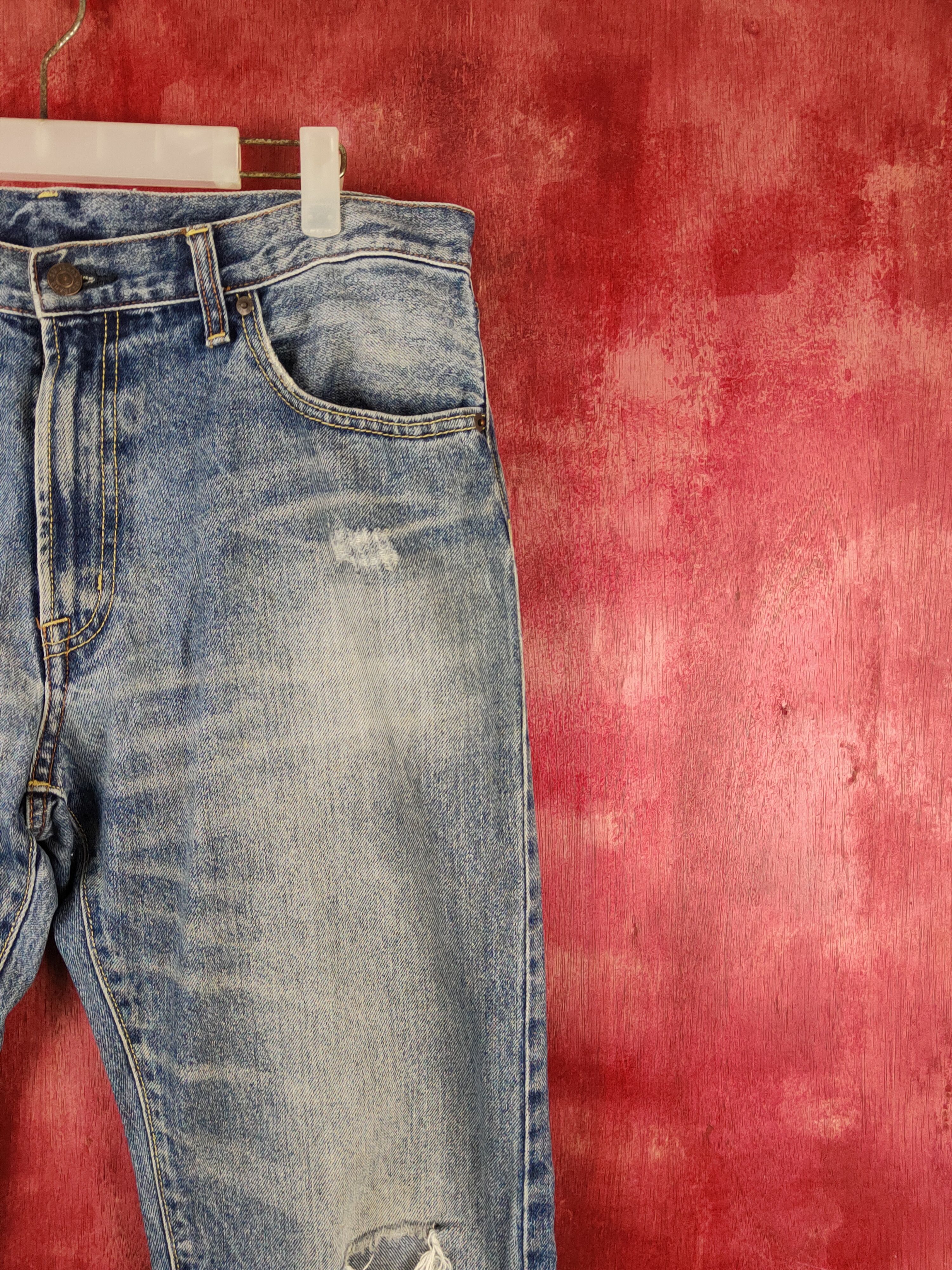 GU GU Blue Faded Distressed Ripped Jeans #S2245 Size US 34 / EU 50 - 5 Thumbnail