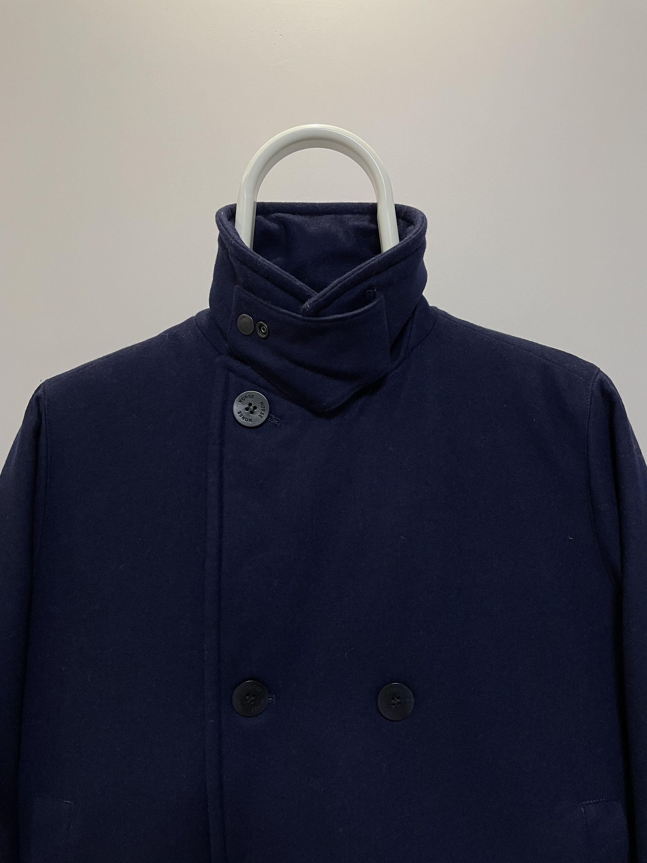 Norse Projects NORSE PROJECTS Birk Wool Pea Coat Jacket Dark Navy Men's Size US S / EU 44-46 / 1 - 9 Thumbnail