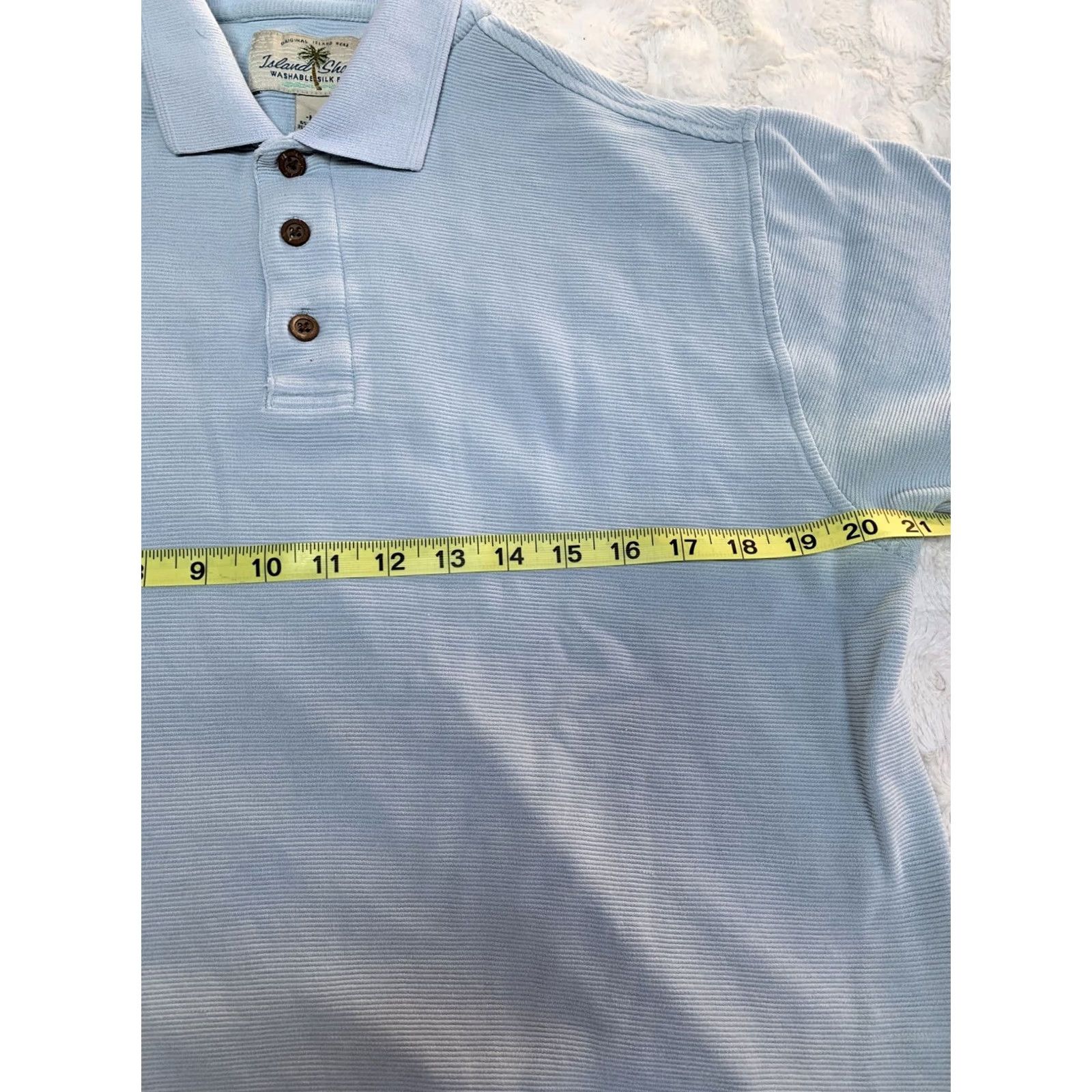 Vintage VINTAGE? Island Shores Polo Shirt Men's Medium Silk Blend Light Blue Short Sleeve Casual Shirt Size US M / EU 48-50 / 2 - 3 Thumbnail