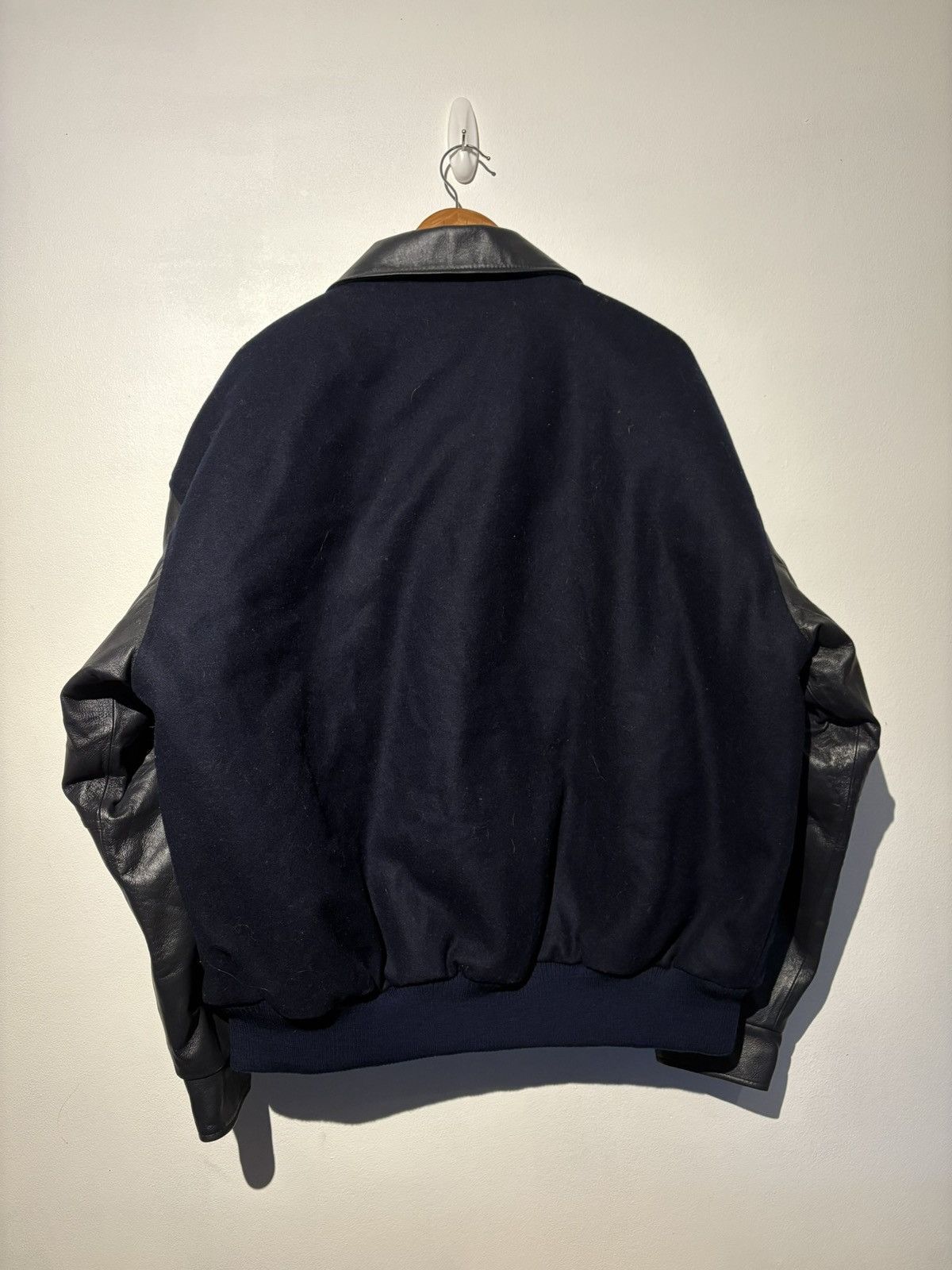 Vintage (Size XL) Volvo Letterman Varsity Bomber Leather Wool Jacket Size US XL / EU 56 / 4 - 3 Thumbnail