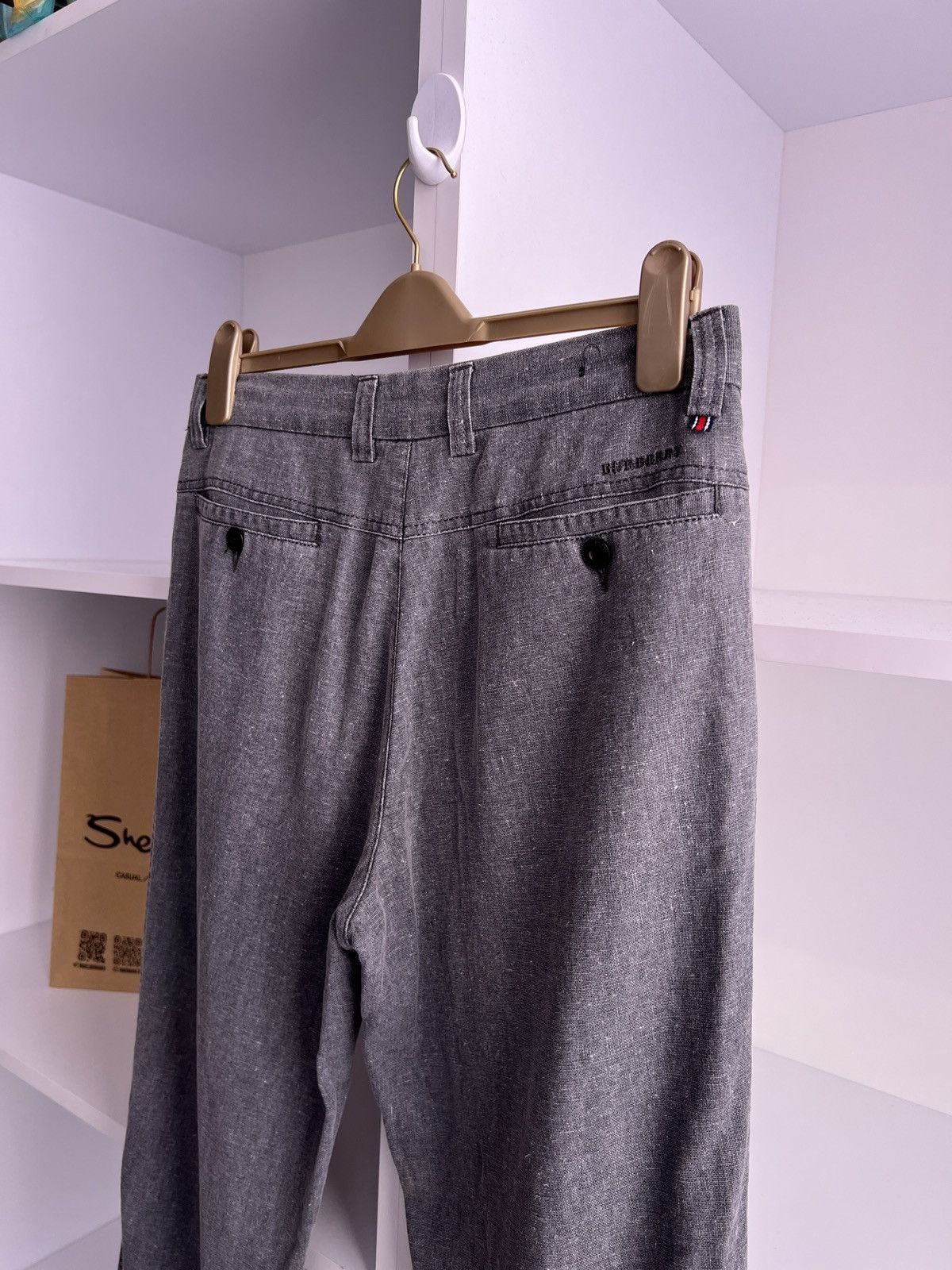 Burberry × Vintage Vintage Burberry Established 1856 gray cotton pants Size US 34 / EU 50 - 12 Thumbnail