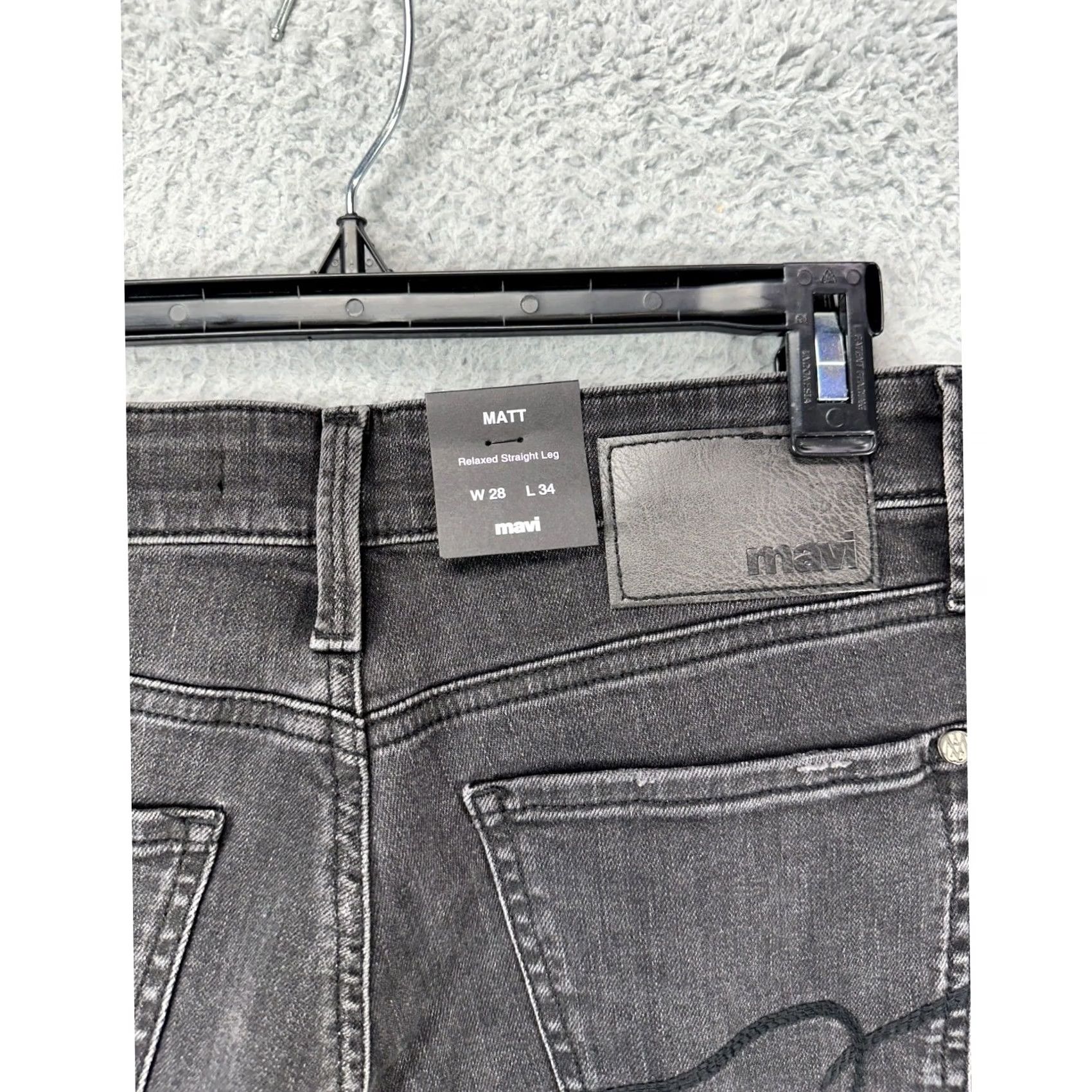 Vintage Mavi Matt Jeans Mens 28X32 Gray Charcoal Wash Straight Leg Relaxed Denim Pockets Stretch Mens Size US 28 / EU 44 - 7 Thumbnail