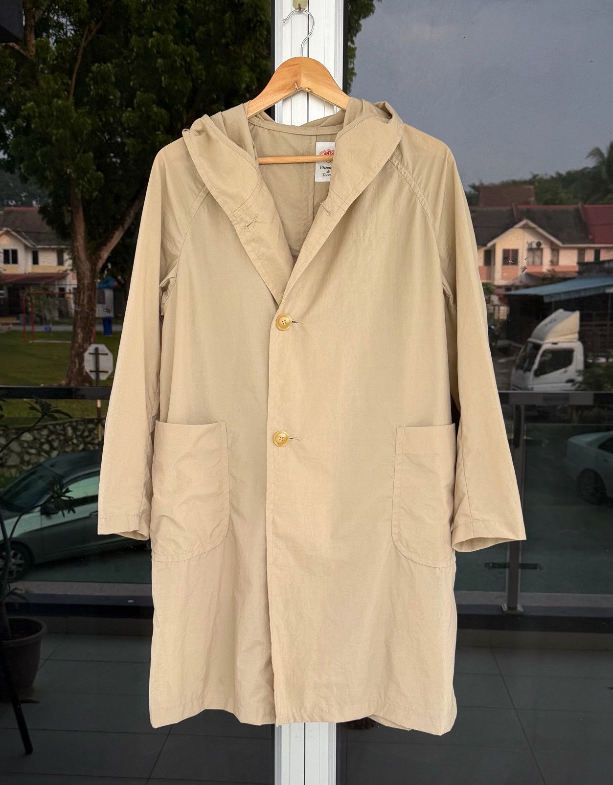 Danton Danton Hooded Coat Made in Japan Beige Workwear Jacket Size US S / EU 44-46 / 1 - 3 Thumbnail