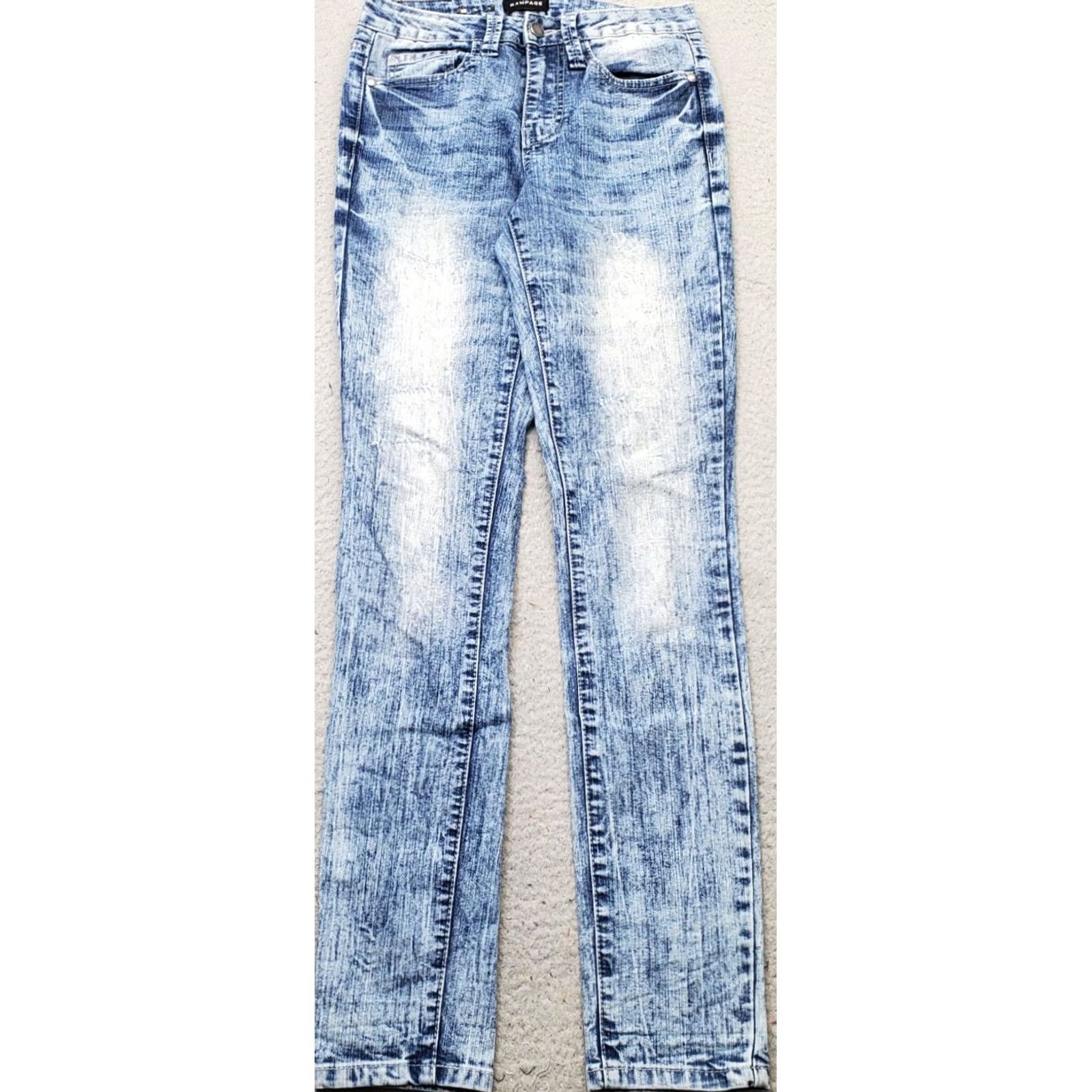 Vintage Rampage Jeans Womens 3 Denim Stretch Acid Wash Skinny Leg Casual Streetwear Womens Size 3 Blue Denim 26x30 5-Pocket Size 26" / US 2 / IT 38 - 2 Thumbnail