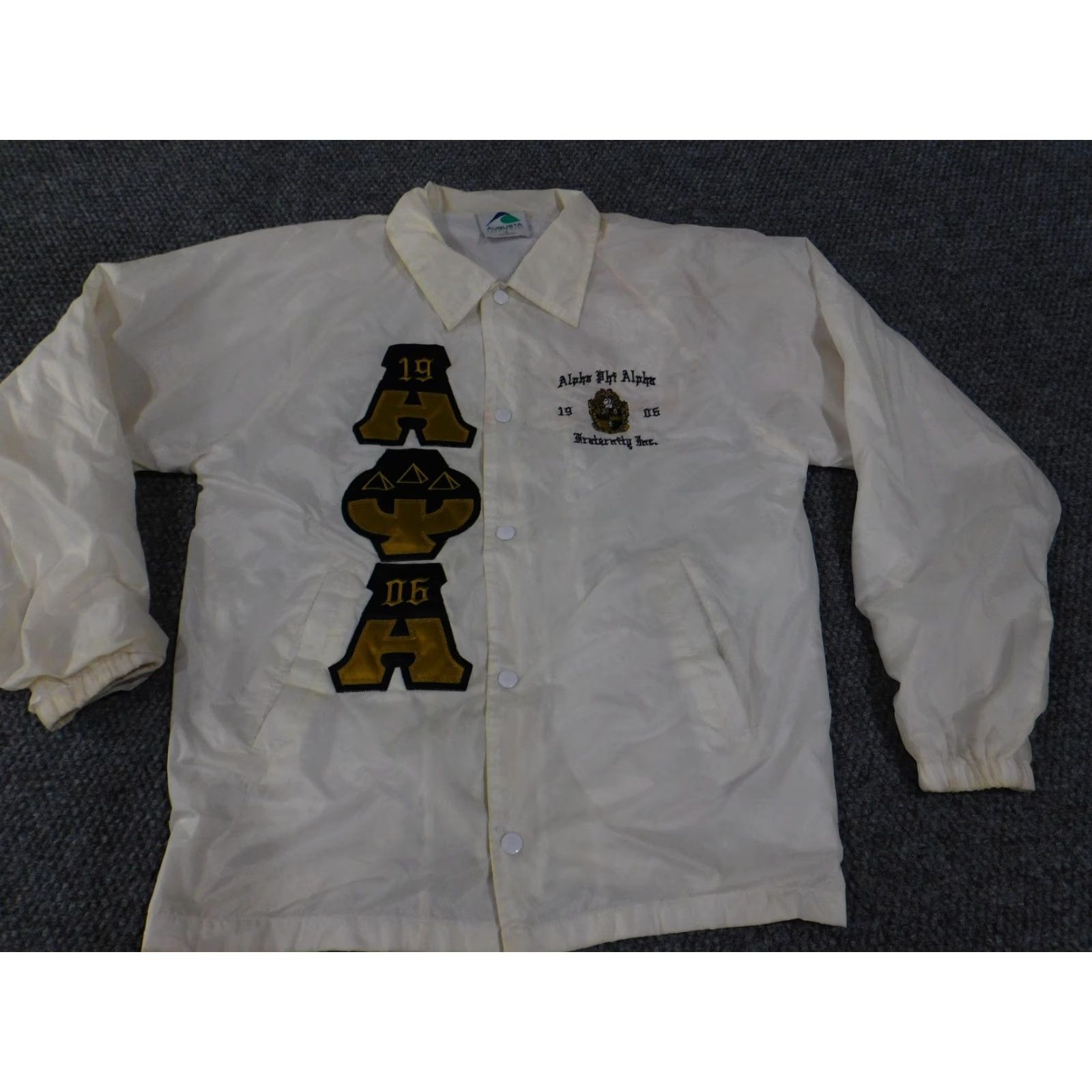 Augusta Sportswear VINTAGE Alpha Phi Alpha Jacket Mens Medium Augusta Embroidered Fraternity 1906 Greek Size US M / EU 48-50 / 2 - 4 Thumbnail