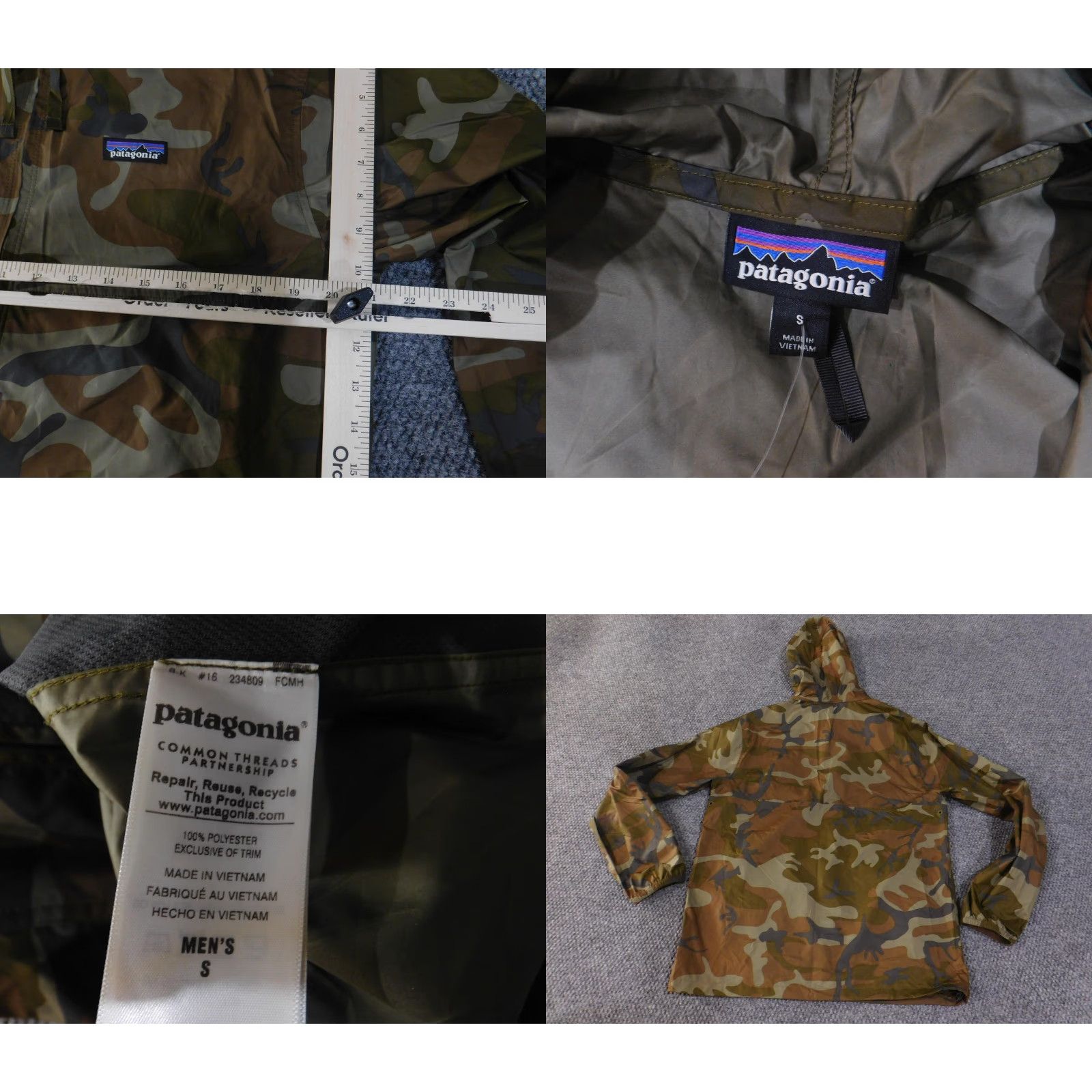 Patagonia Patagonia Jacket Mens Small Camo Brown Hooded Full Zip Windbreaker Outdoors Coat Size US S / EU 44-46 / 1 - 8 Thumbnail
