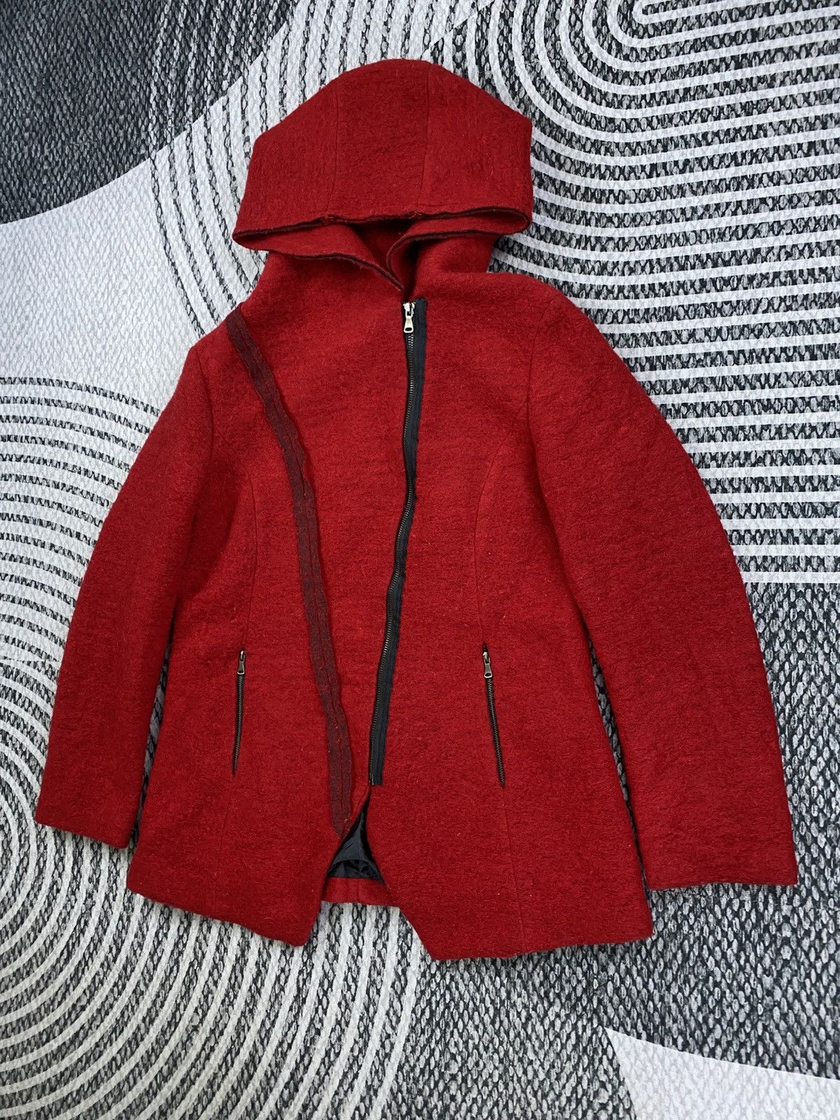 Issey Miyake Kavach Inspired Issey Miyake Style Asymmetrical Wool Jacket Size US M / EU 48-50 / 2 - 4 Thumbnail