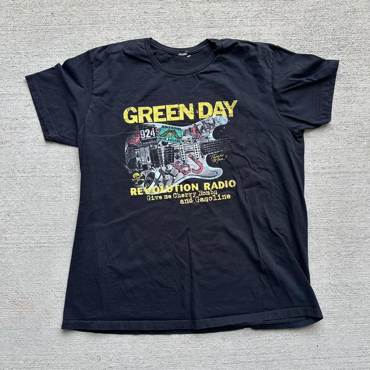 TULTEX GREEN DAY Green Day Band T-shirt Band T Men's XL size cotton black type Vintage Second Hand