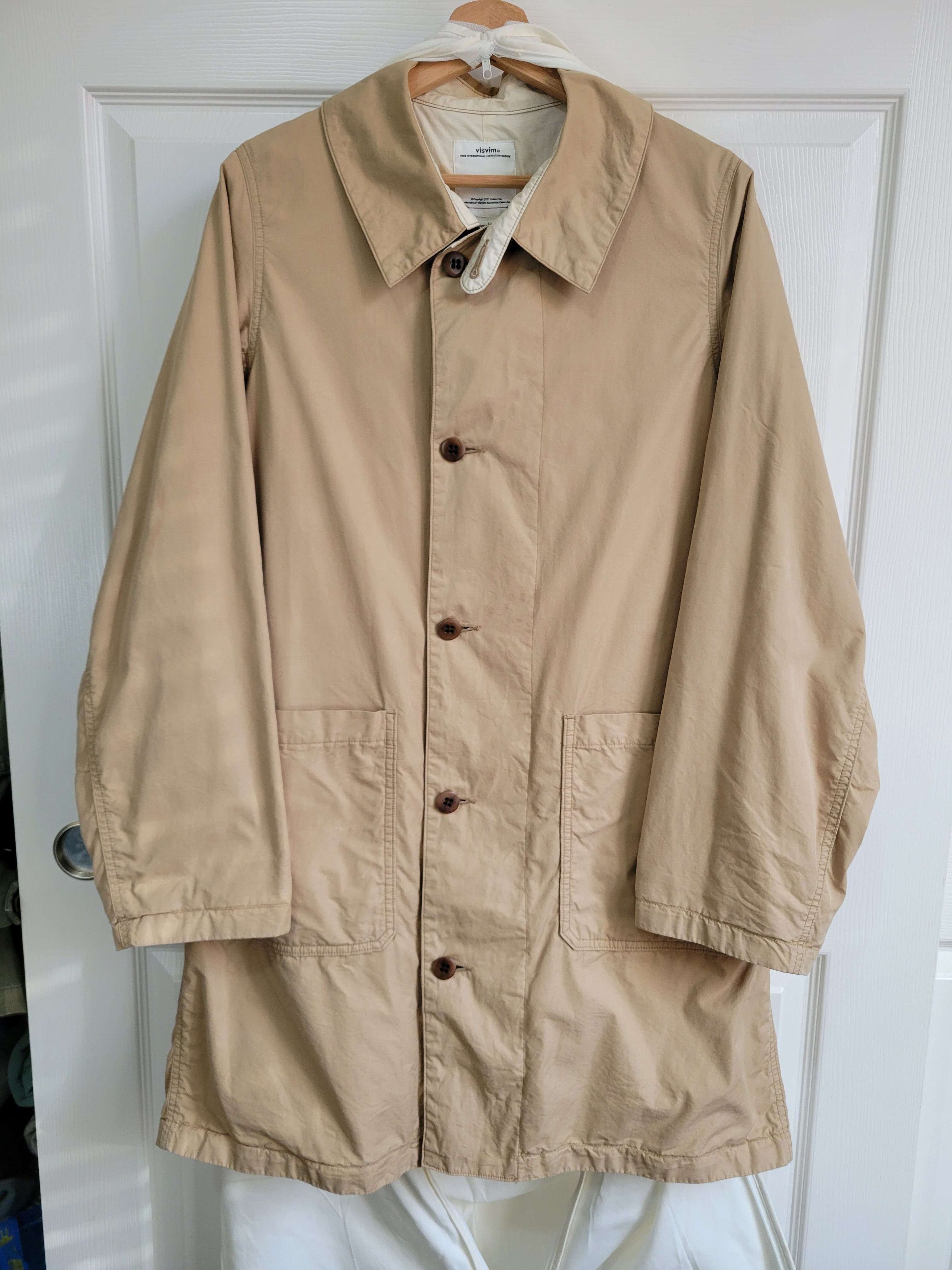 Image of Visvim Grease Monkey Coat (Giza C/ny) F.i.l. Exclusive Fw18 (Beige), Men's (Size Small)