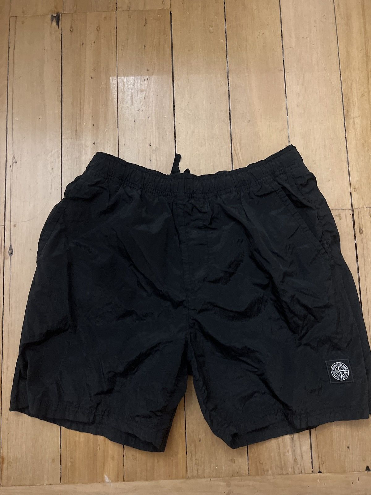 Stone Island Black nylon shorts | Grailed