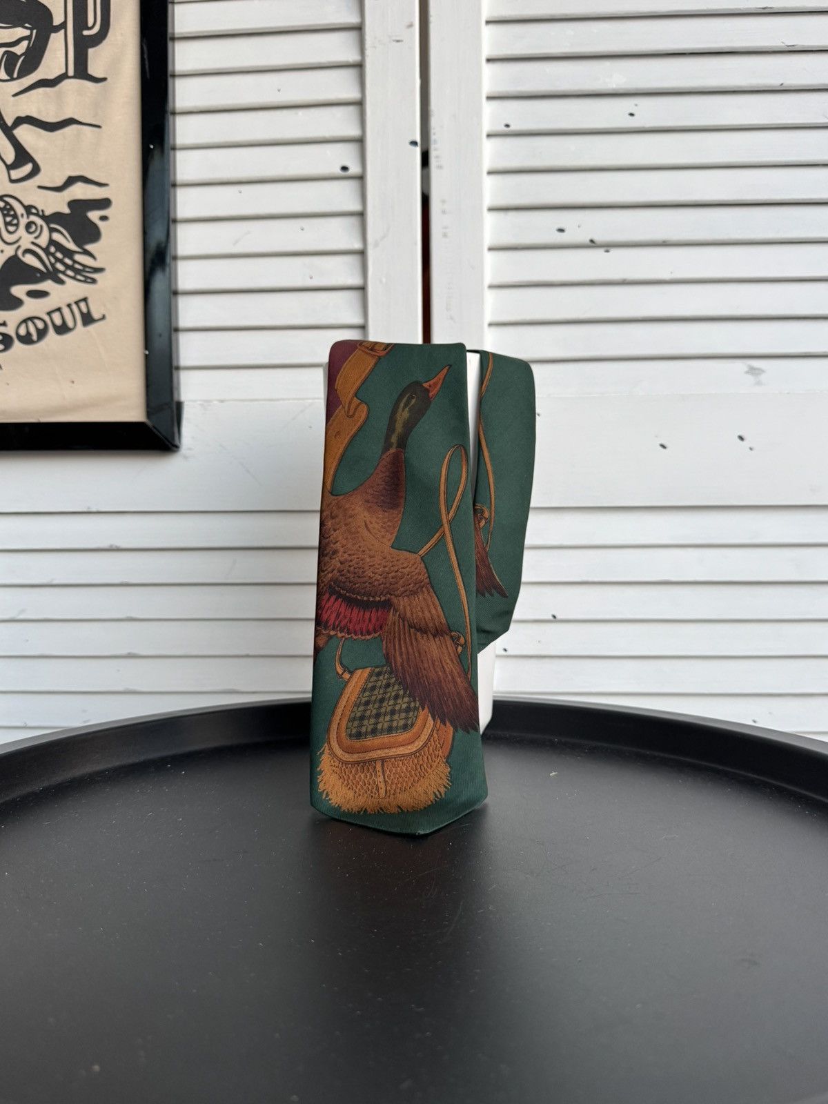 Polo Ralph Lauren Polo Ralph Lauren Silk Tie Duck Hunting Print Green Size ONE SIZE - 10 Thumbnail