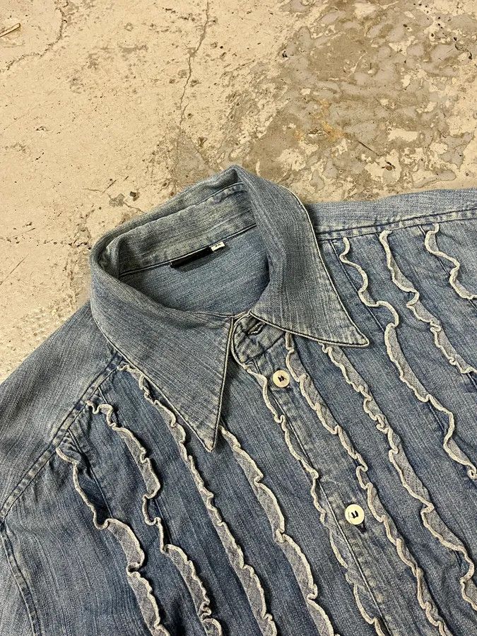 Dolce & Gabbana 2000s Dolce & Gabbana Lines Blue Denim Shirt Size US M / EU 48-50 / 2 - 5 Thumbnail