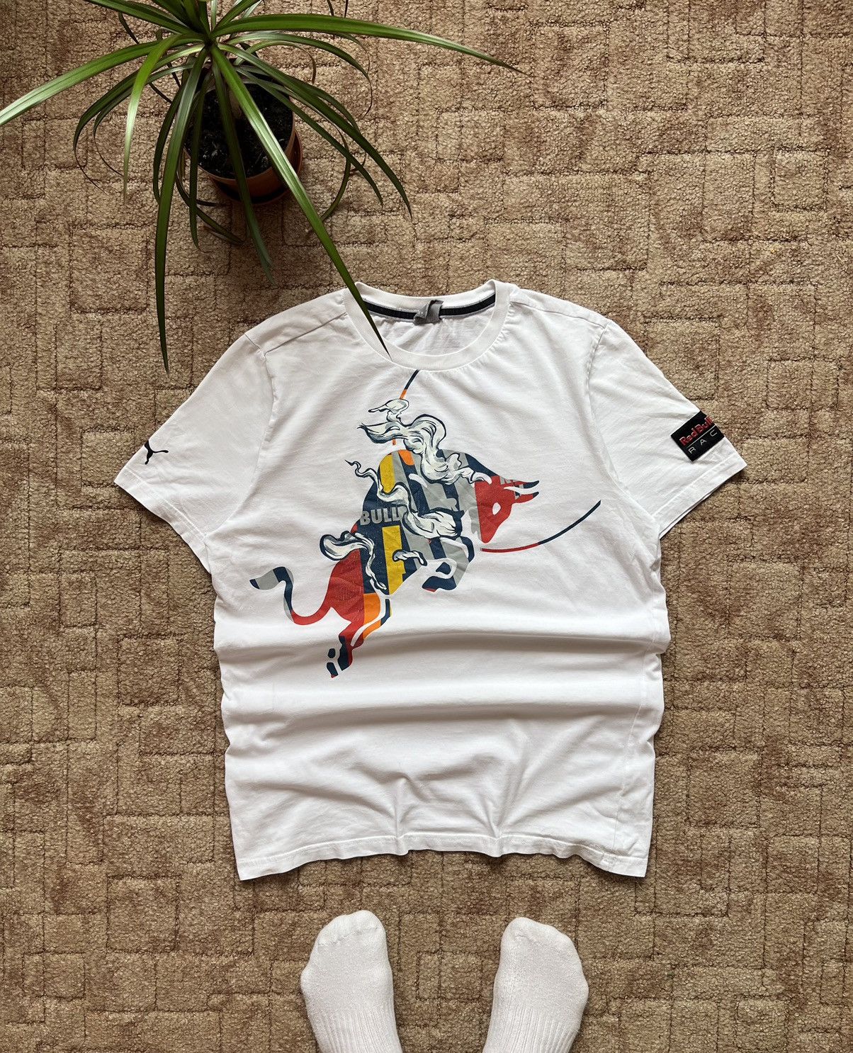 Puma × Red Bull Vintage Red Bull Racing F1 Puma Nascar White Big Logo Tee Size US M / EU 48-50 / 2 - 1 Thumbnail