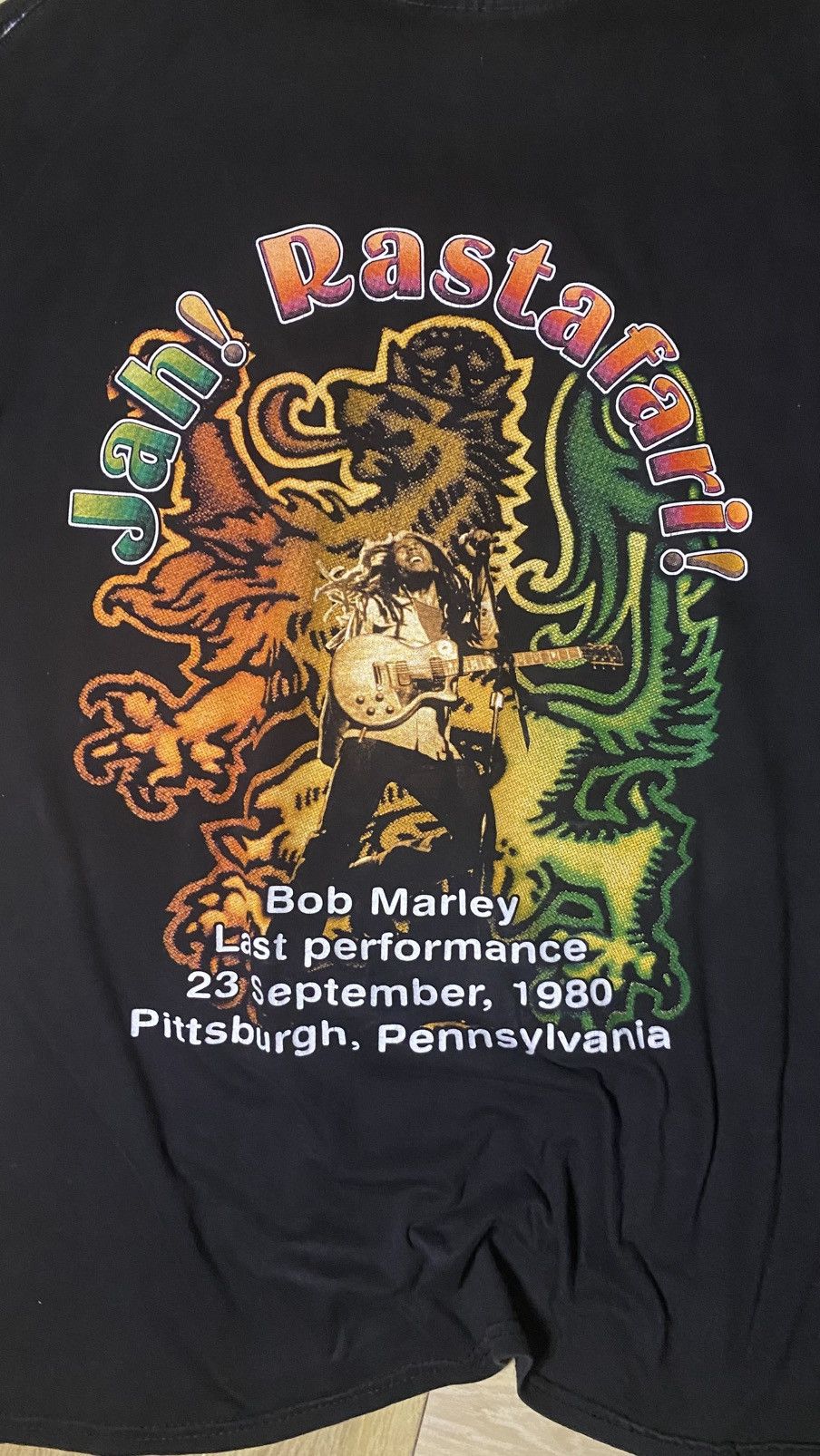 Band Tees × Vintage Bob Marley - Jah Rastafari 1980 (Last Performance) Band Tee Size US XL / EU 56 / 4 - 5 Thumbnail