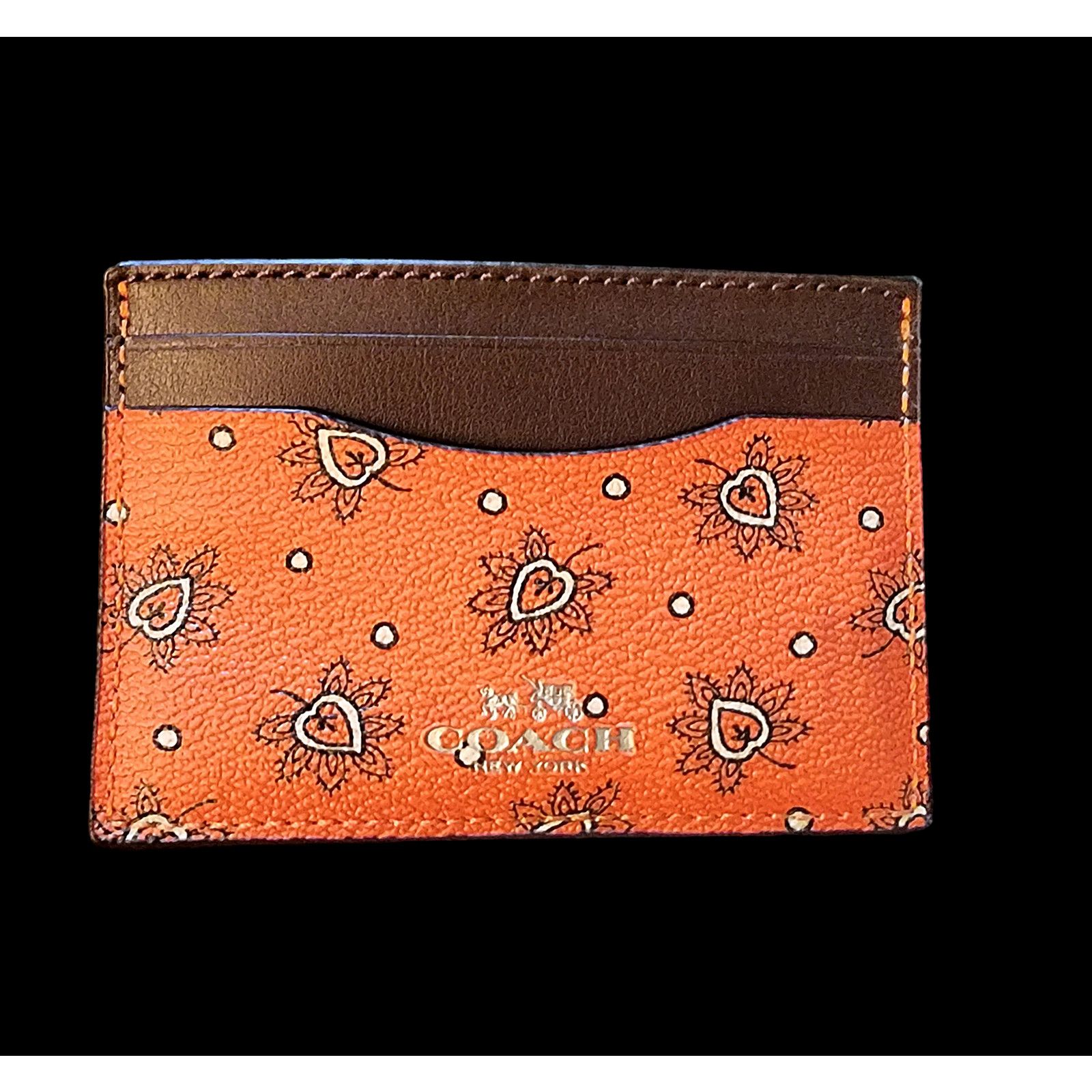 Coach Coach coral Paisley print leather slim card wallet Size ONE SIZE - 1 Thumbnail