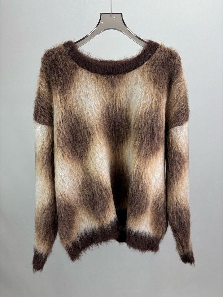Celine CELINE Boy Doll Mohair Diamond Sweater L Size US L / EU 52-54 / 3 - 1 Thumbnail