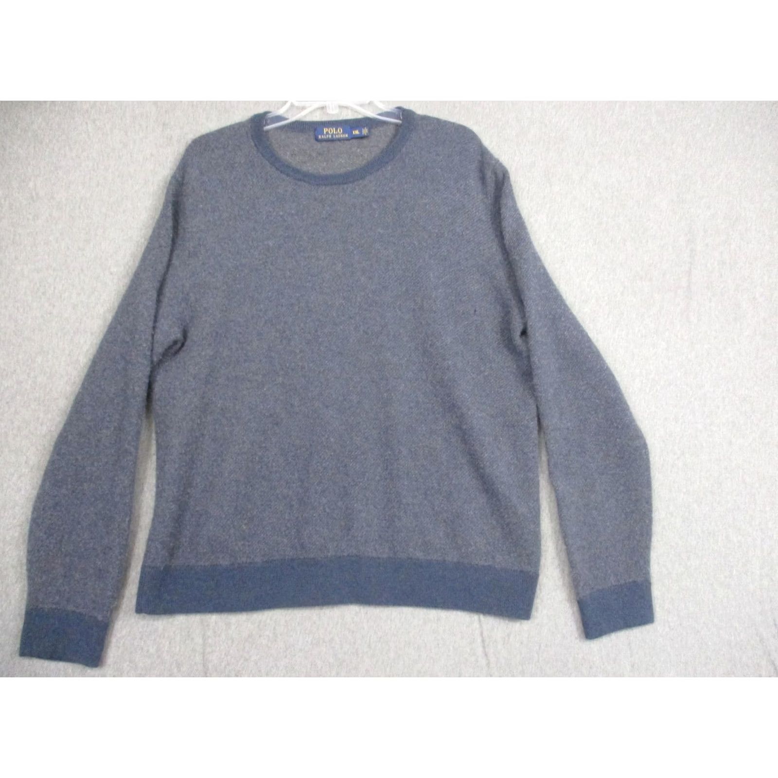 Polo Ralph Lauren Polo Ralph Lauren Mens Sweater XL Blue Gray Merino Wool Crewneck Italian Yarn Size US XL / EU 56 / 4 - 2 Thumbnail