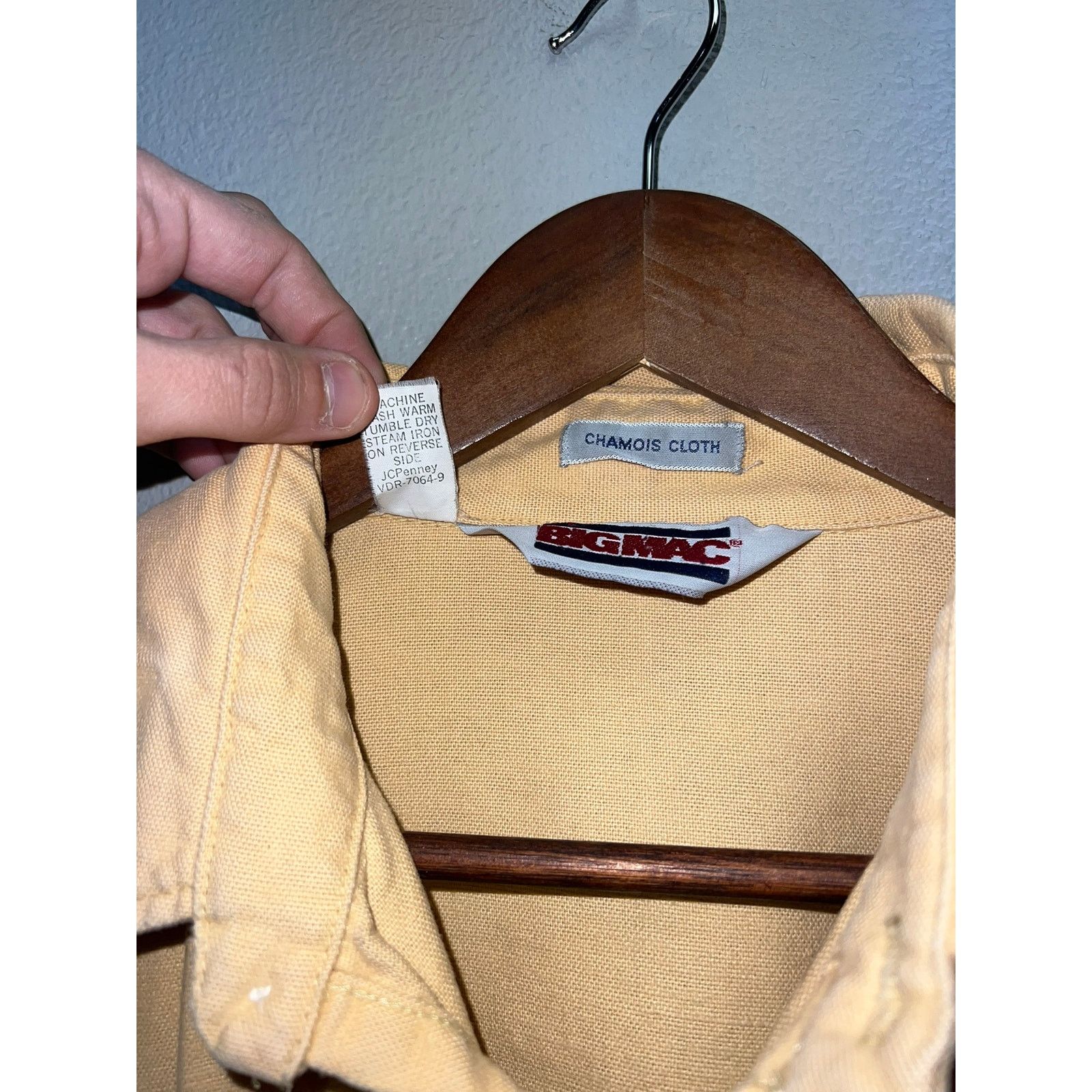 Big Mac Vintage Big Mac Chamois Cloth Button Up Shirt Yellow VTG XL Size US XL / EU 56 / 4 - 7 Thumbnail