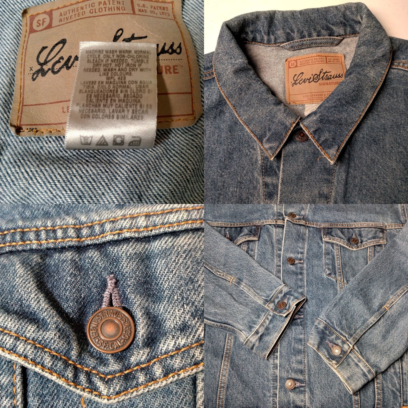 Levi's VINTAGE Levi's Jean Jacket Men XL Denim Trucker Button Up blue Pocketed Regular fit Size US 36 / EU 52 - 9 Thumbnail