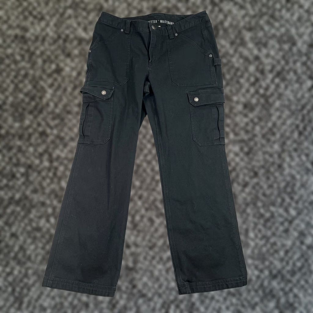 Vintage Duluth Trading Women’s Curvesetter Waistband Cargo Pants Black 10x29 Size 32" / US 10 / IT 46 - 1 Thumbnail
