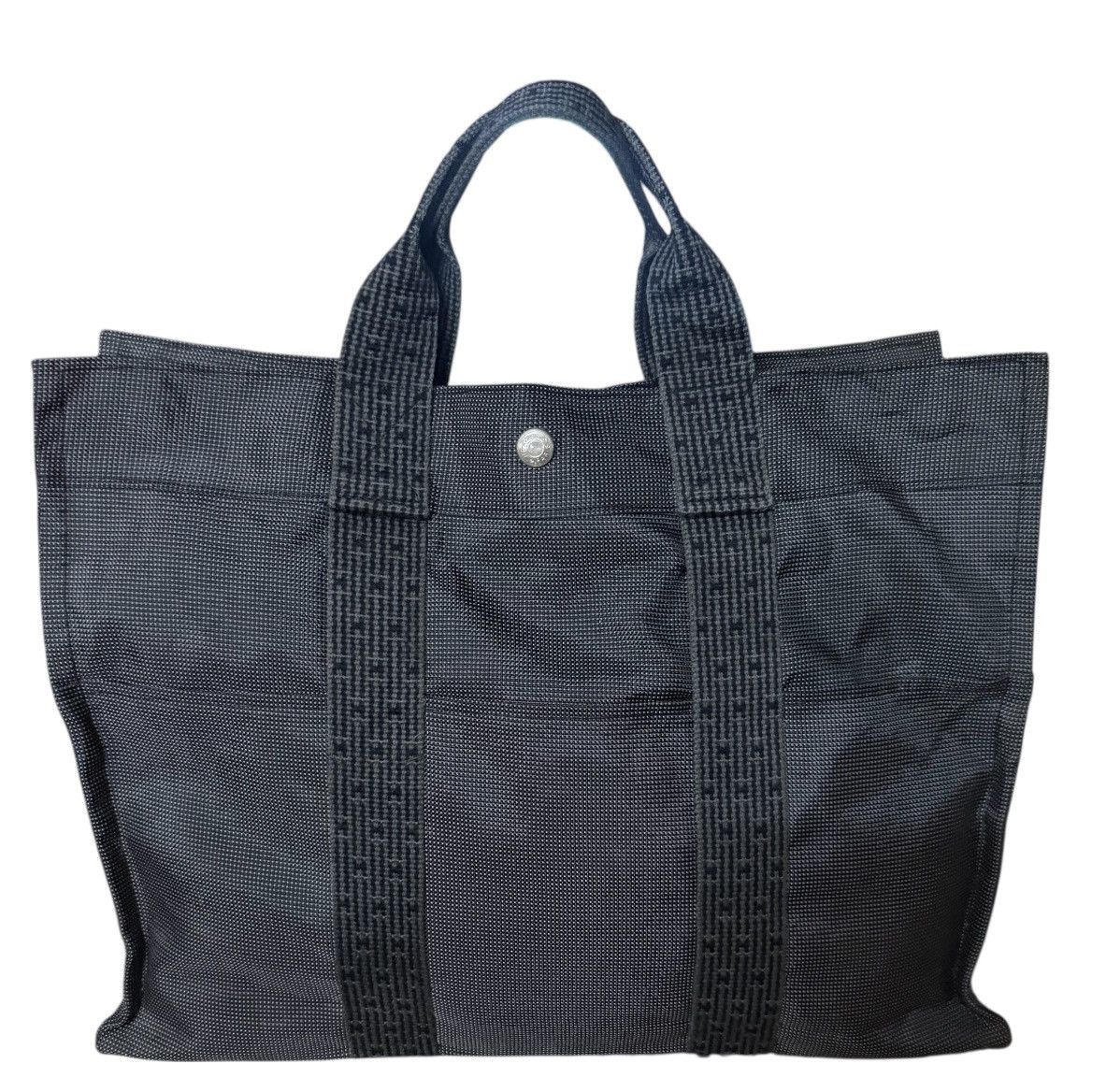 Hermes Hermes Herline Totes Bag Dark Gray Nylon Canvas Size ONE SIZE - 1 Thumbnail